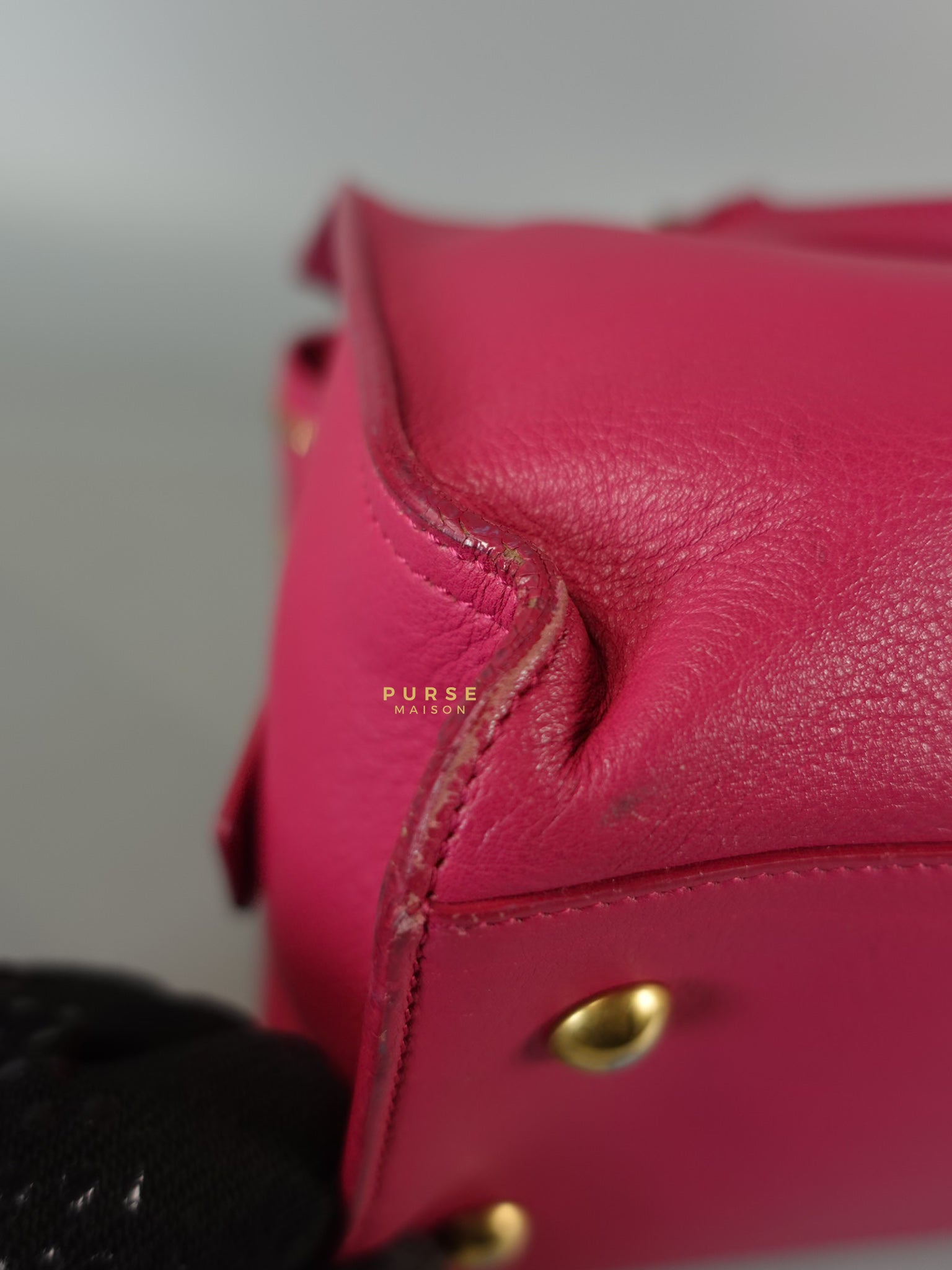 Small Cabas Fuchsia Calfskin Leather Bag | Purse Maison Luxury Bags Shop