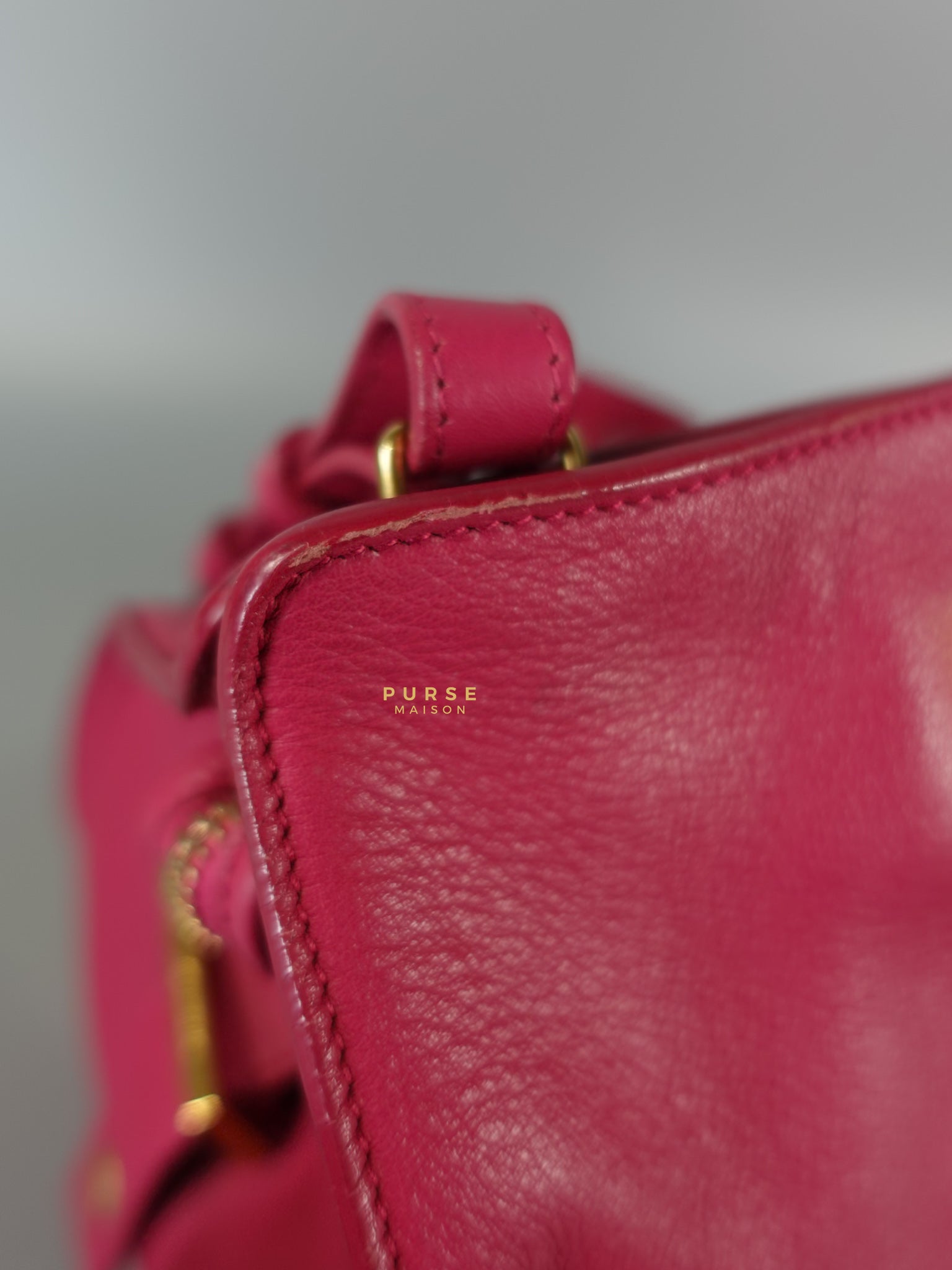 Small Cabas Fuchsia Calfskin Leather Bag | Purse Maison Luxury Bags Shop
