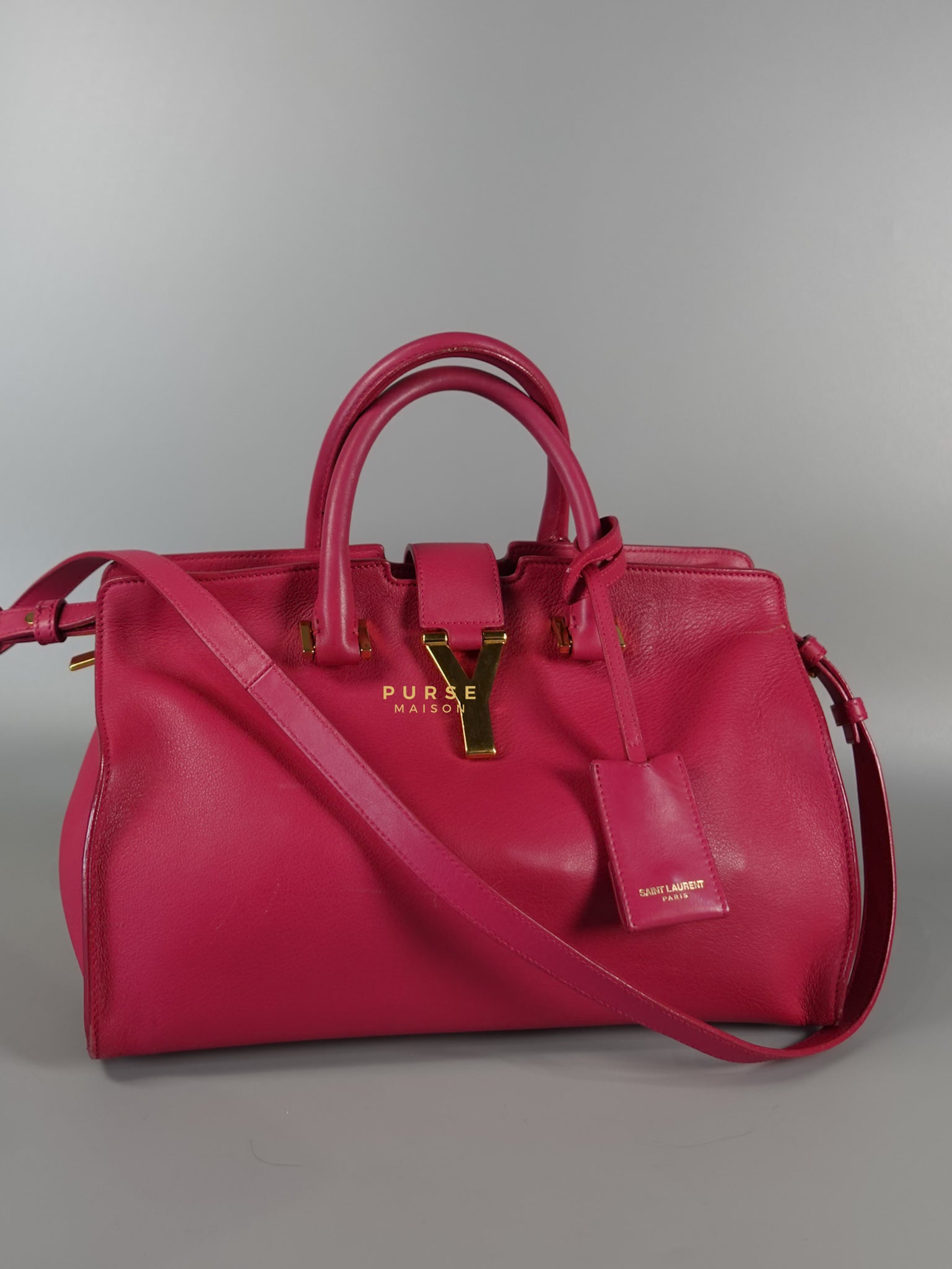 Small Cabas Fuchsia Calfskin Leather Bag | Purse Maison Luxury Bags Shop