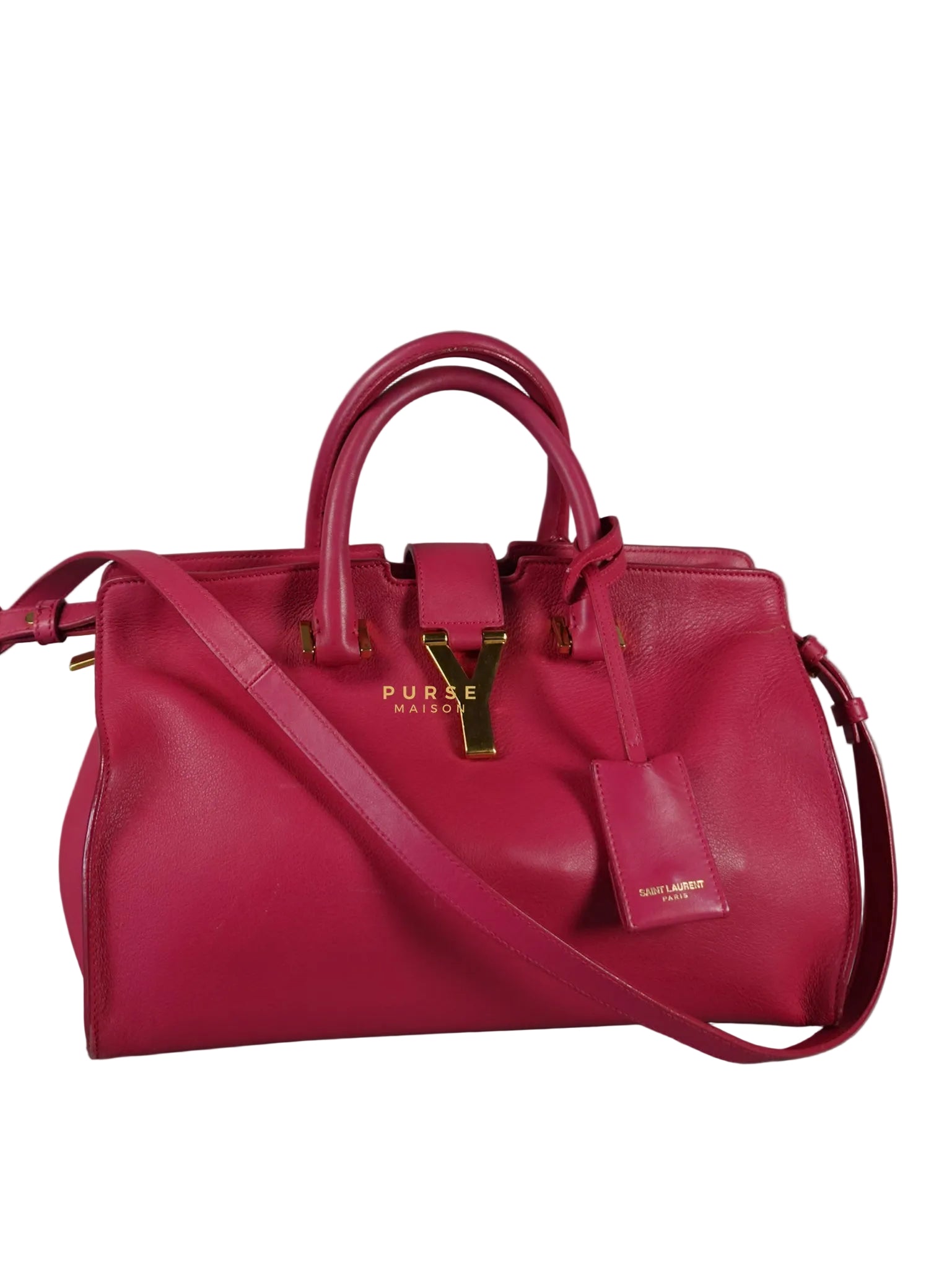 Small Cabas Fuchsia Calfskin Leather Bag | Purse Maison Luxury Bags Shop