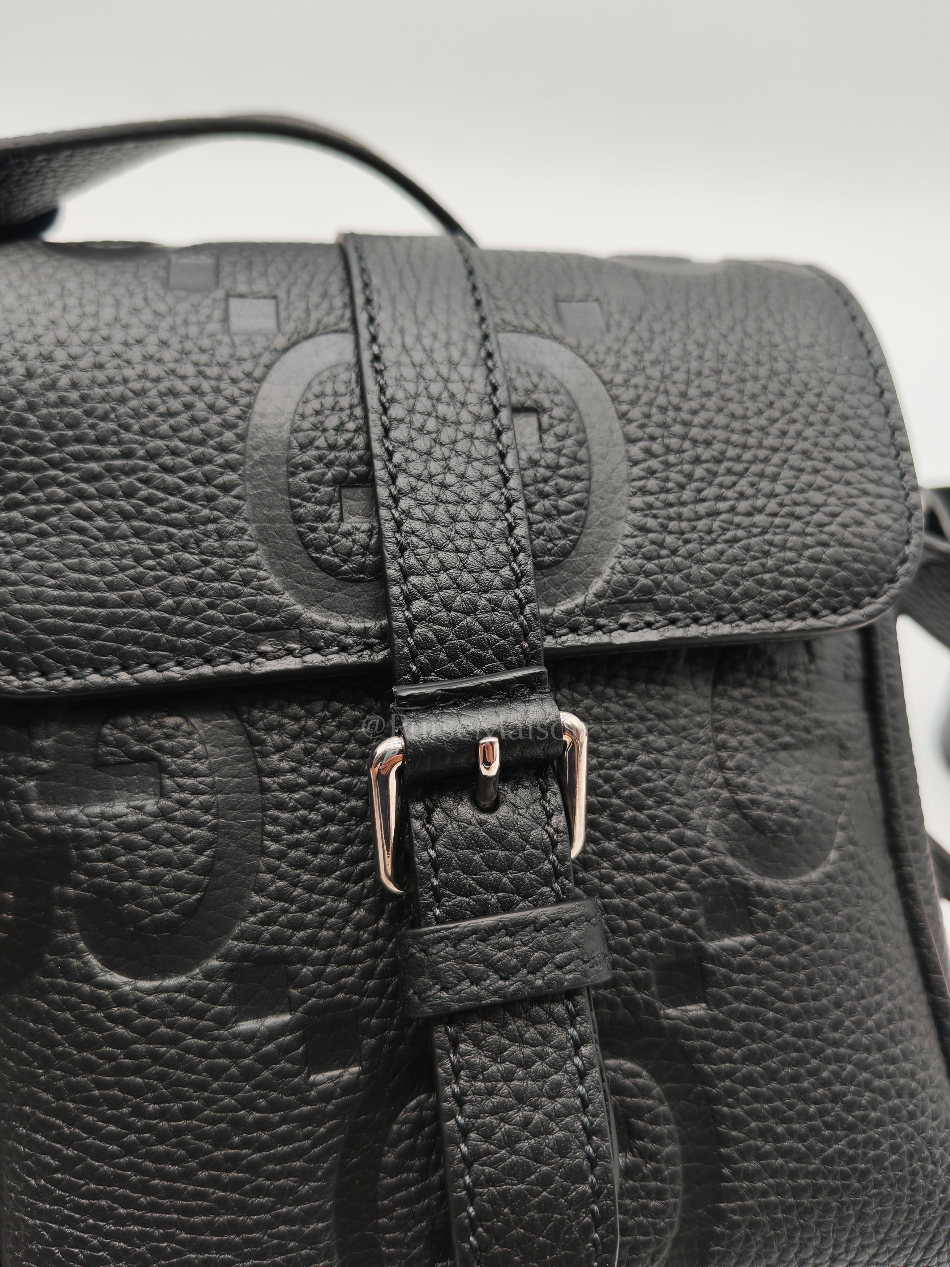Small Jumbo GG Messenger Bag in Black Grained Calfskin Leather & Silver Hardware | Purse Maison Luxury Bags Shop