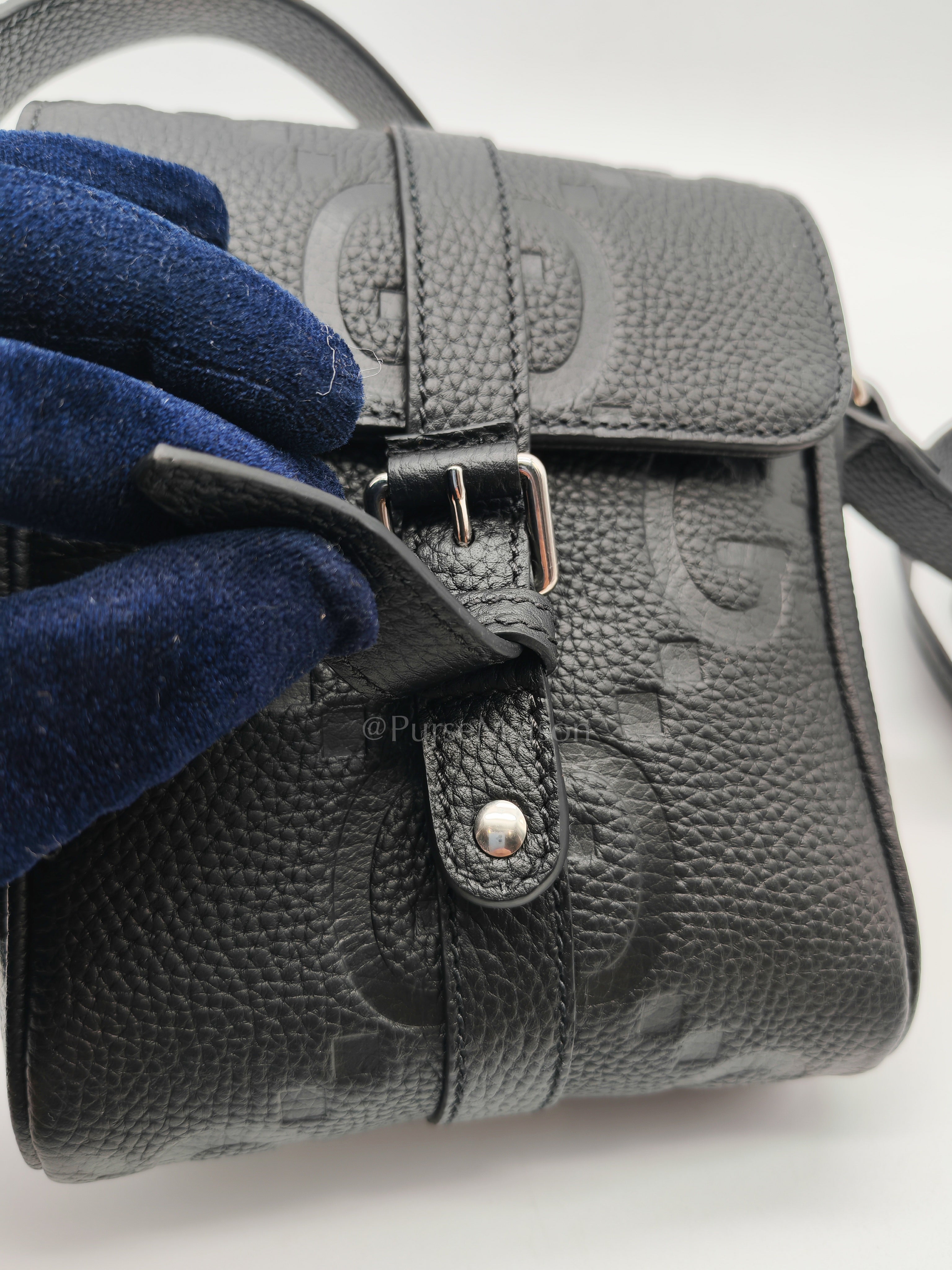 Small Jumbo GG Messenger Bag in Black Grained Calfskin Leather & Silver Hardware | Purse Maison Luxury Bags Shop