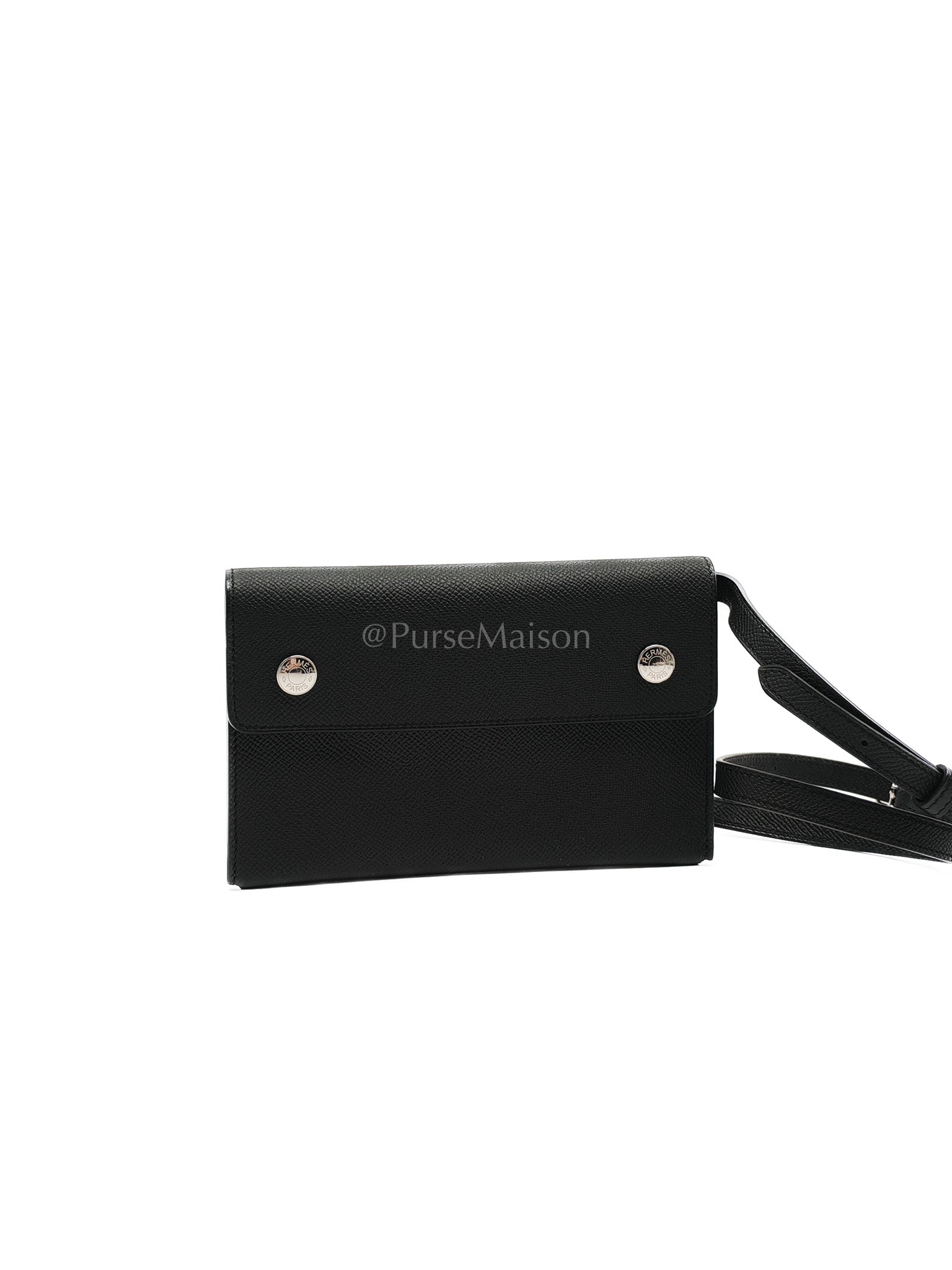 Snap Wallet in Noir/Black Epsom Leather Palladium Hardware Stamp K(2025) | Purse Maison Luxury Bags Shop