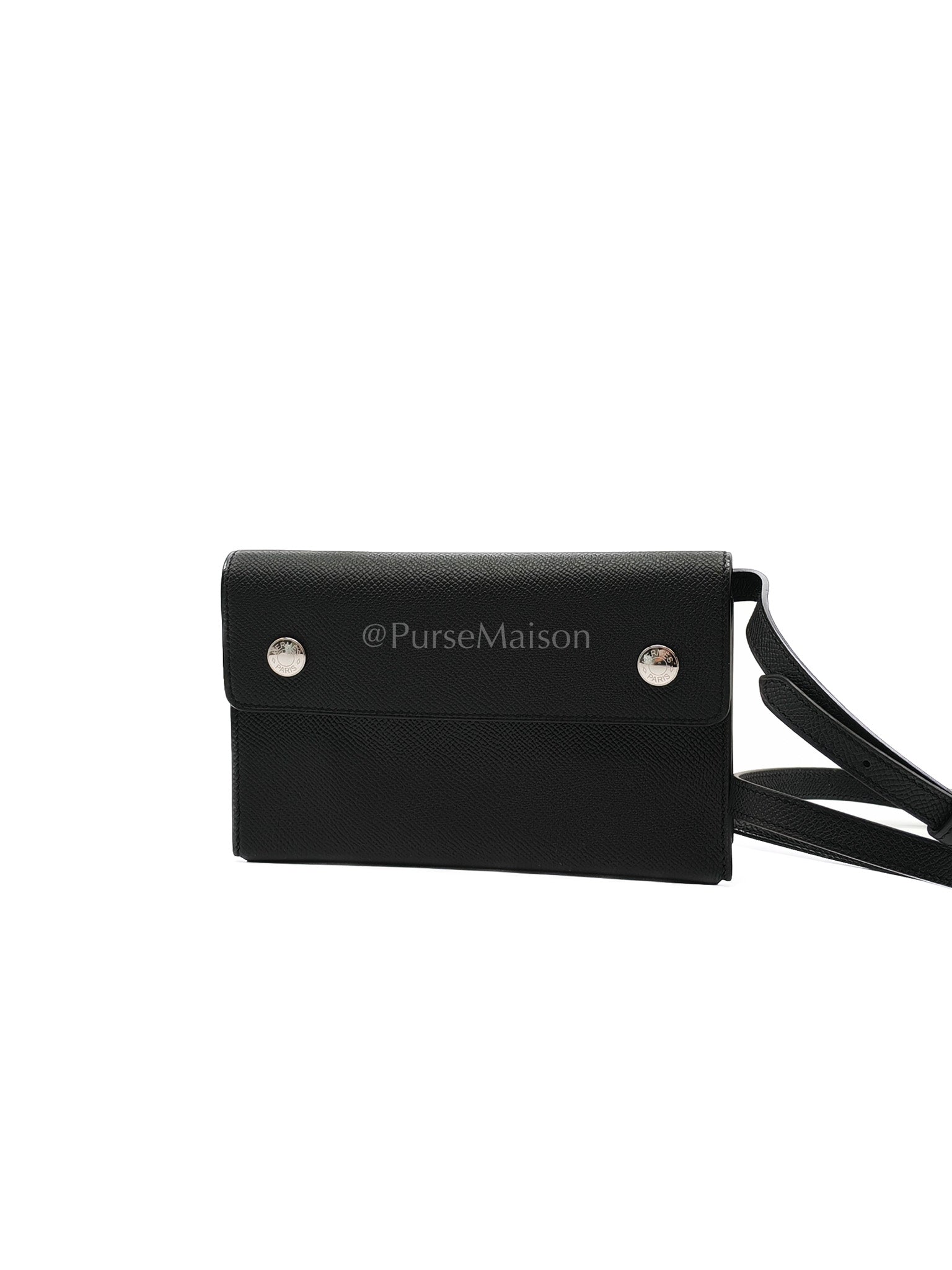 Snap Wallet in Noir/Black Epsom Leather Palladium Hardware Stamp K(2025) | Purse Maison Luxury Bags Shop