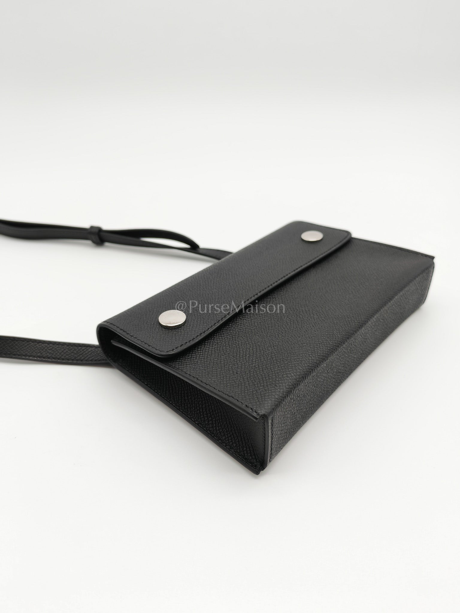 Snap Wallet in Noir/Black Epsom Leather Palladium Hardware Stamp K(2025) | Purse Maison Luxury Bags Shop