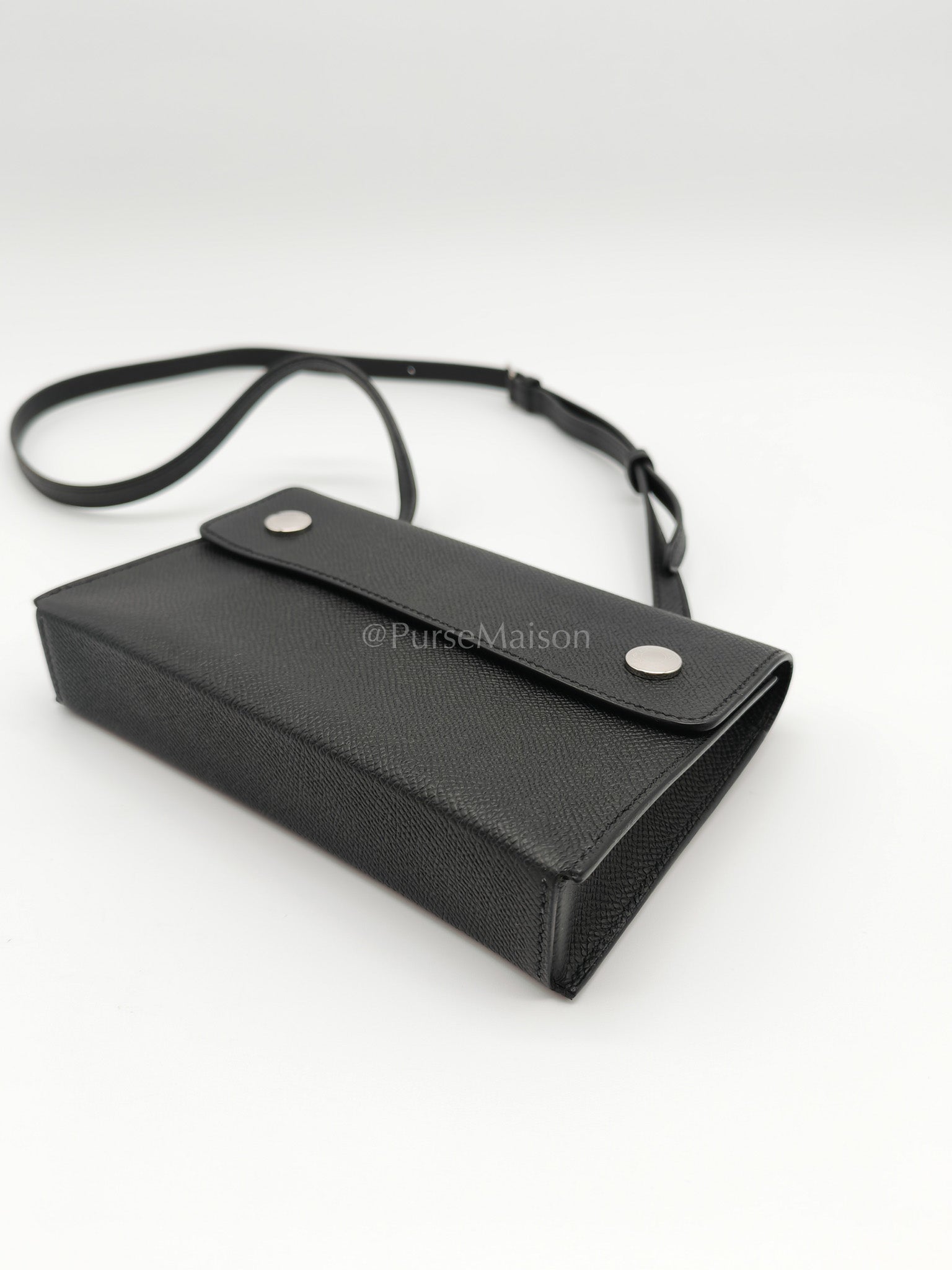 Snap Wallet in Noir/Black Epsom Leather Palladium Hardware Stamp K(2025) | Purse Maison Luxury Bags Shop