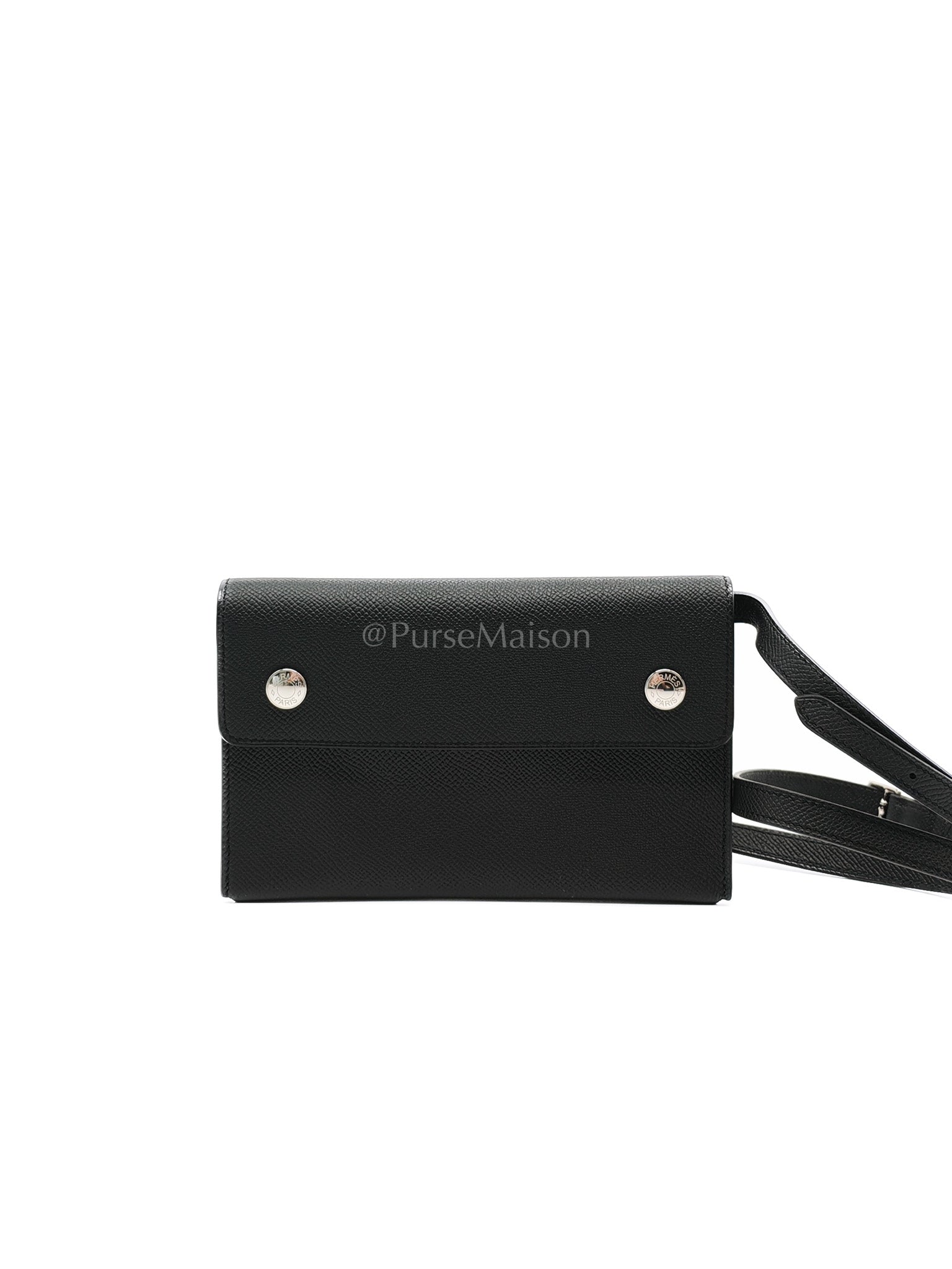 Snap Wallet in Noir/Black Epsom Leather Palladium Hardware Stamp K(2025) | Purse Maison Luxury Bags Shop