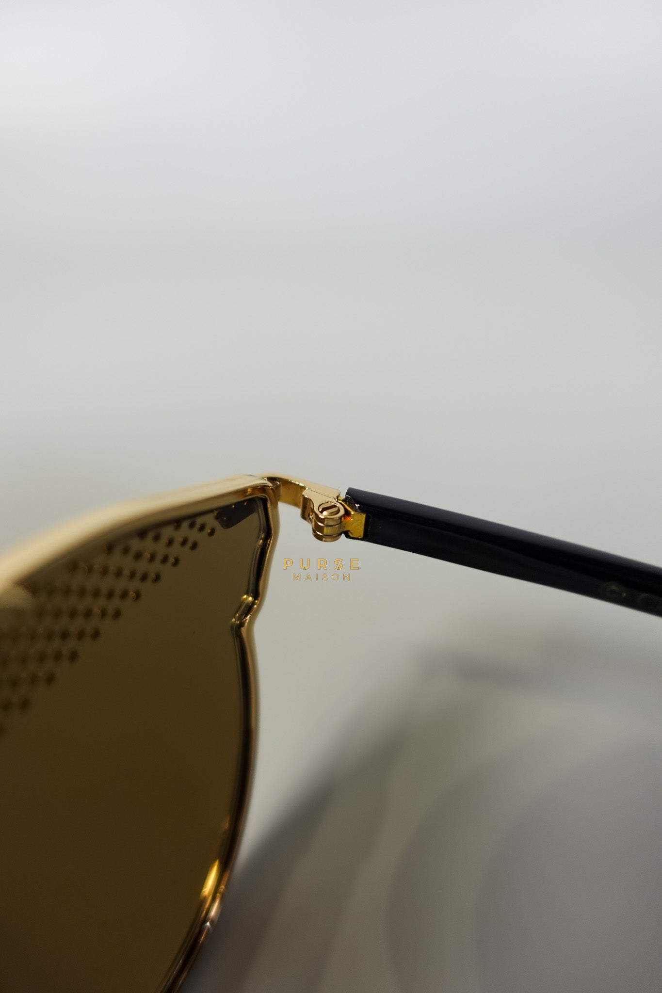 So Real S Aviator Sunglasses Studded Acetate and Metal Gold | Purse Maison Luxury Bags Shop