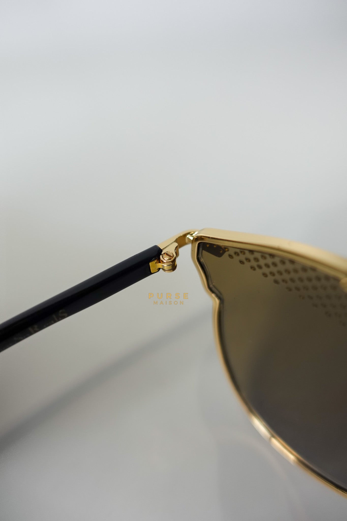 So Real S Aviator Sunglasses Studded Acetate and Metal Gold | Purse Maison Luxury Bags Shop