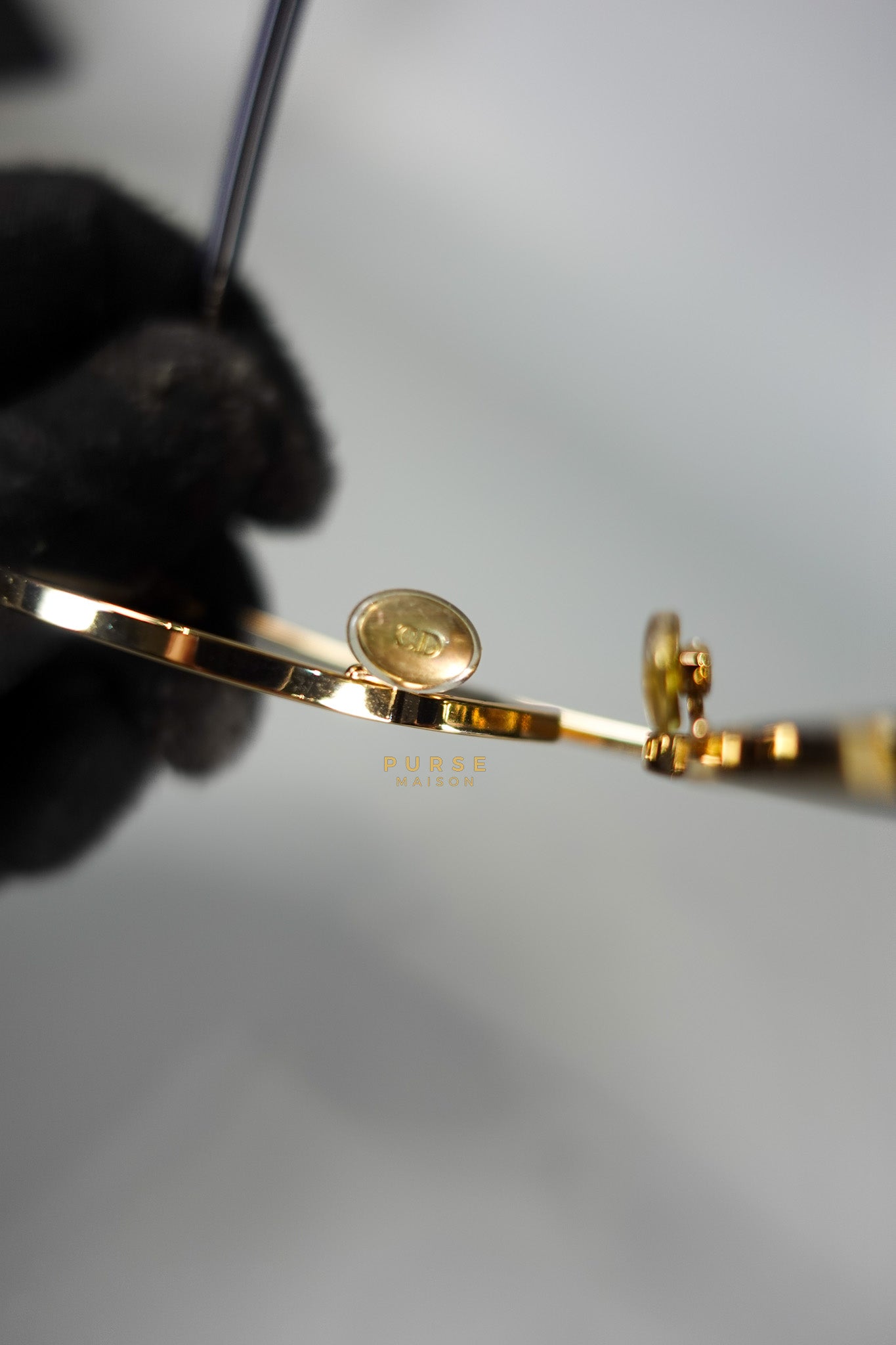 So Real S Aviator Sunglasses Studded Acetate and Metal Gold | Purse Maison Luxury Bags Shop