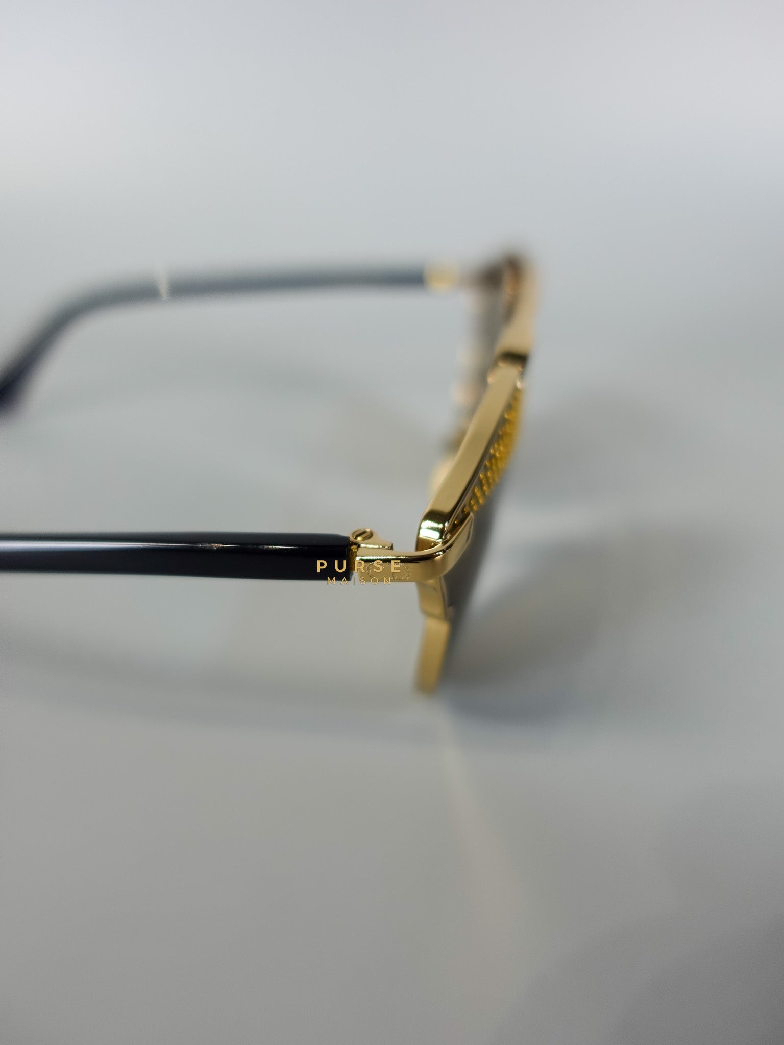 So Real S Aviator Sunglasses Studded Acetate and Metal Gold | Purse Maison Luxury Bags Shop