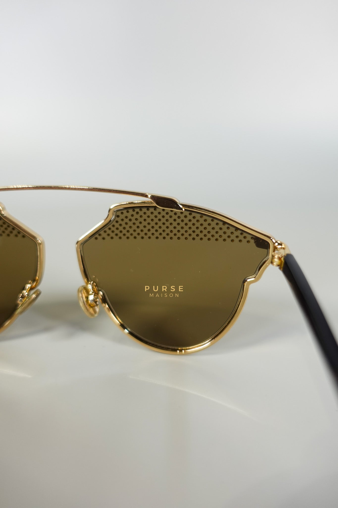So Real S Aviator Sunglasses Studded Acetate and Metal Gold | Purse Maison Luxury Bags Shop