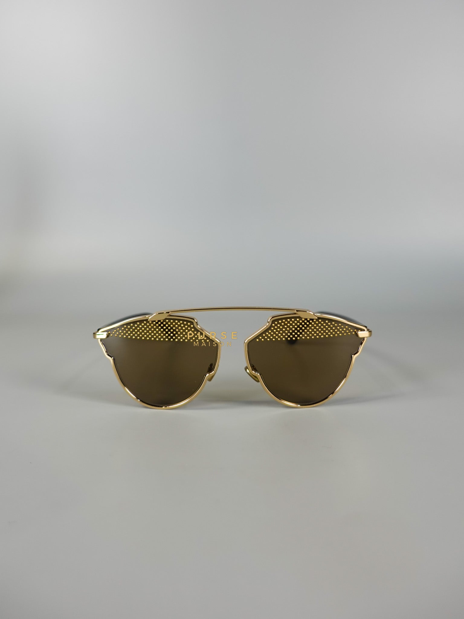 So Real S Aviator Sunglasses Studded Acetate and Metal Gold | Purse Maison Luxury Bags Shop