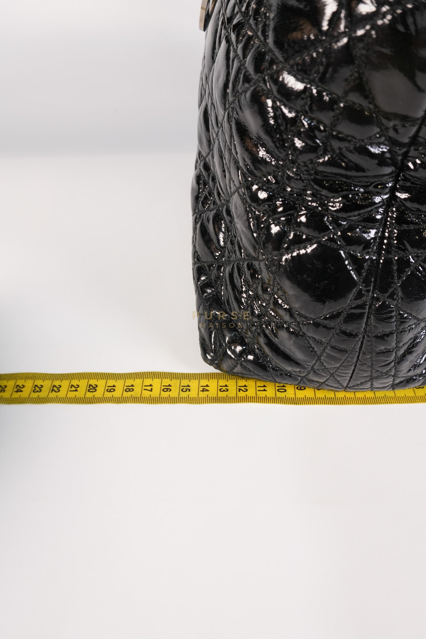 Soft Cannage Black in Patent Leather and Silver Hardware | Purse Maison Luxury Bags Shop