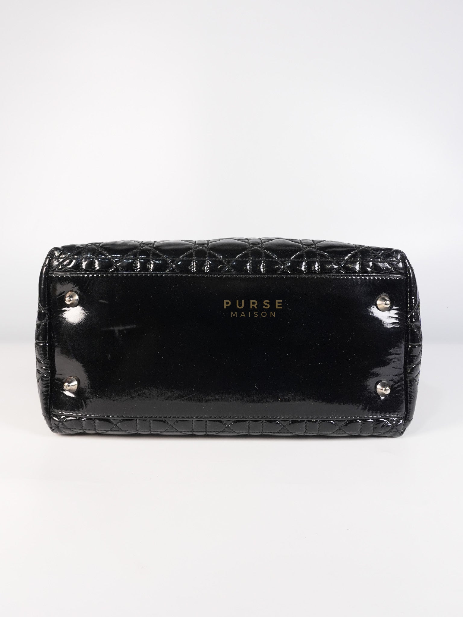 Soft Cannage Black in Patent Leather and Silver Hardware | Purse Maison Luxury Bags Shop