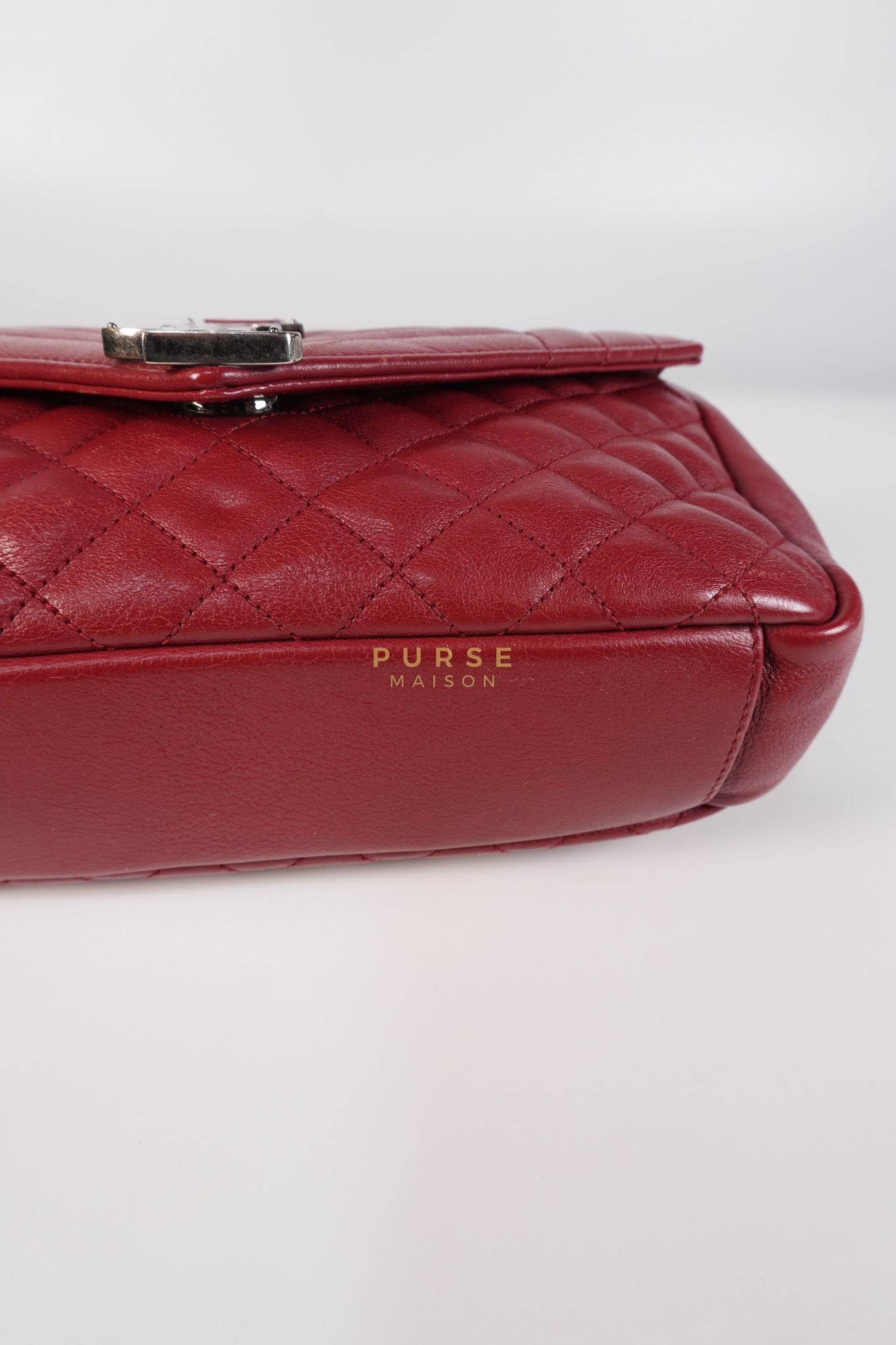 Soft Envelope Bag Medium in Red Sheepskin Tri-Quilt Monogram Leather | Purse Maison Luxury Bags Shop