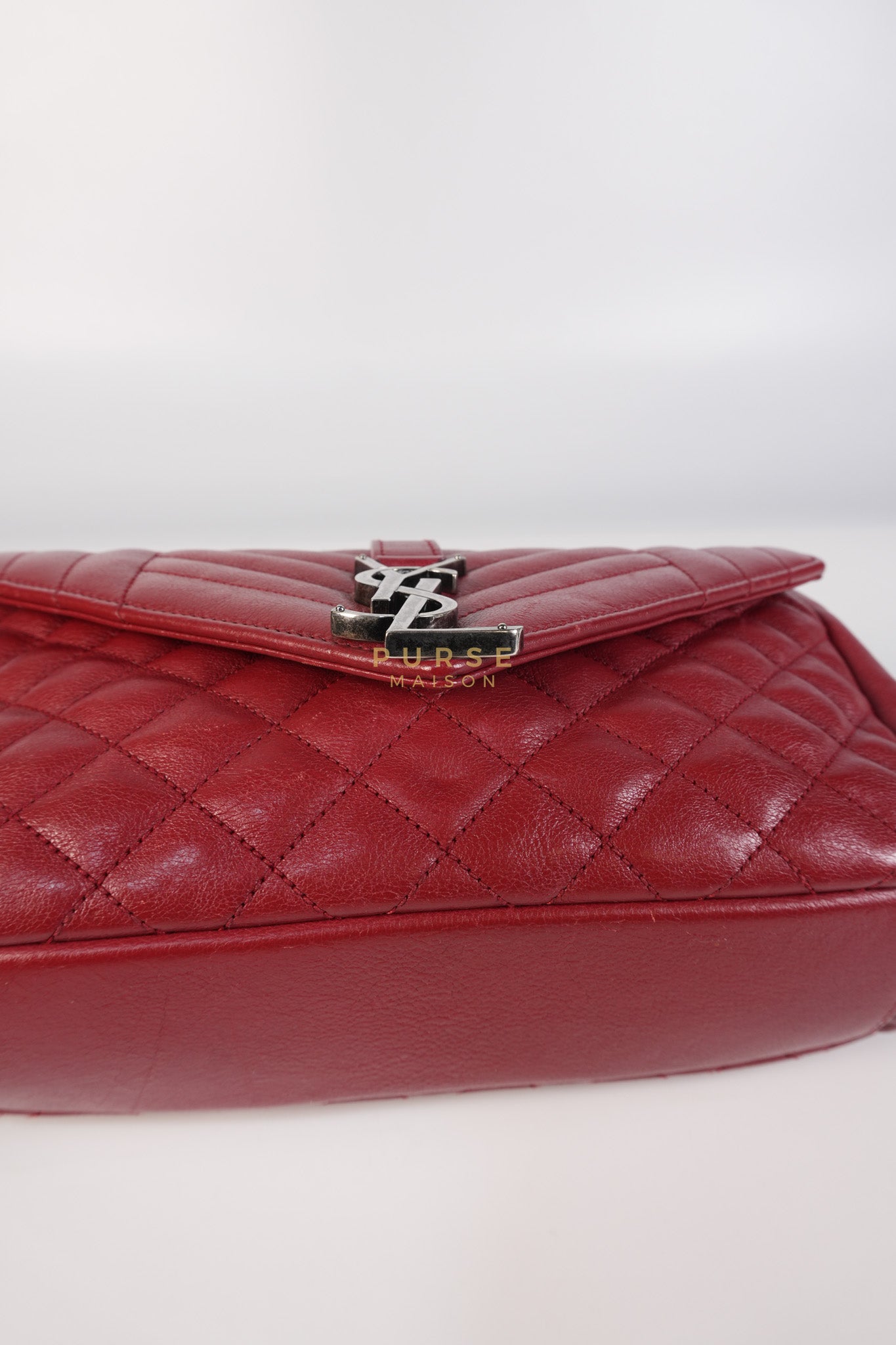 Soft Envelope Bag Medium in Red Sheepskin Tri-Quilt Monogram Leather | Purse Maison Luxury Bags Shop