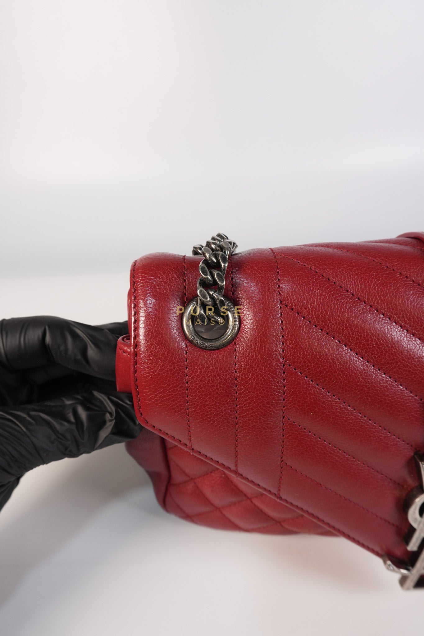 Soft Envelope Bag Medium in Red Sheepskin Tri-Quilt Monogram Leather | Purse Maison Luxury Bags Shop