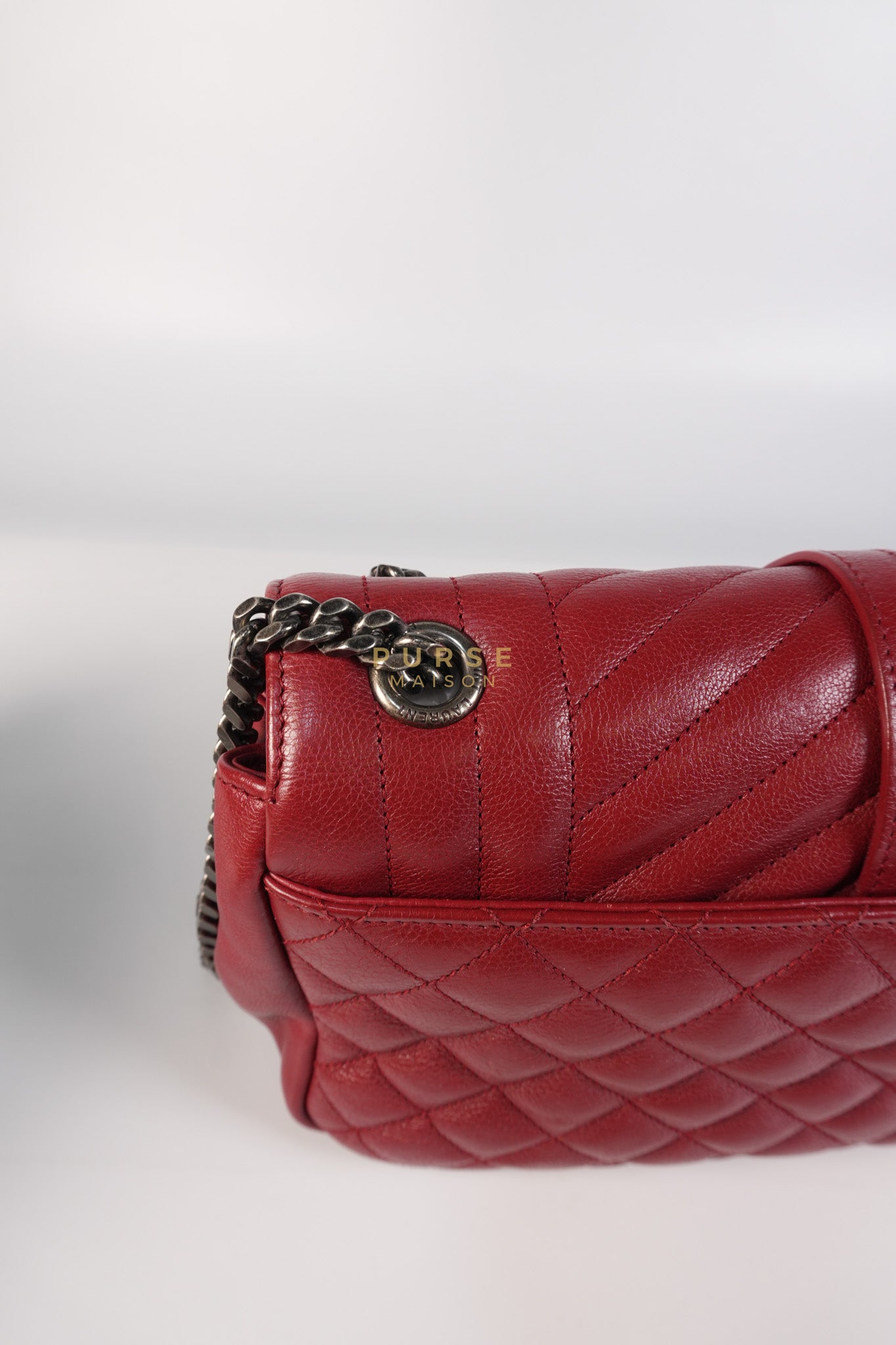 Soft Envelope Bag Medium in Red Sheepskin Tri-Quilt Monogram Leather | Purse Maison Luxury Bags Shop