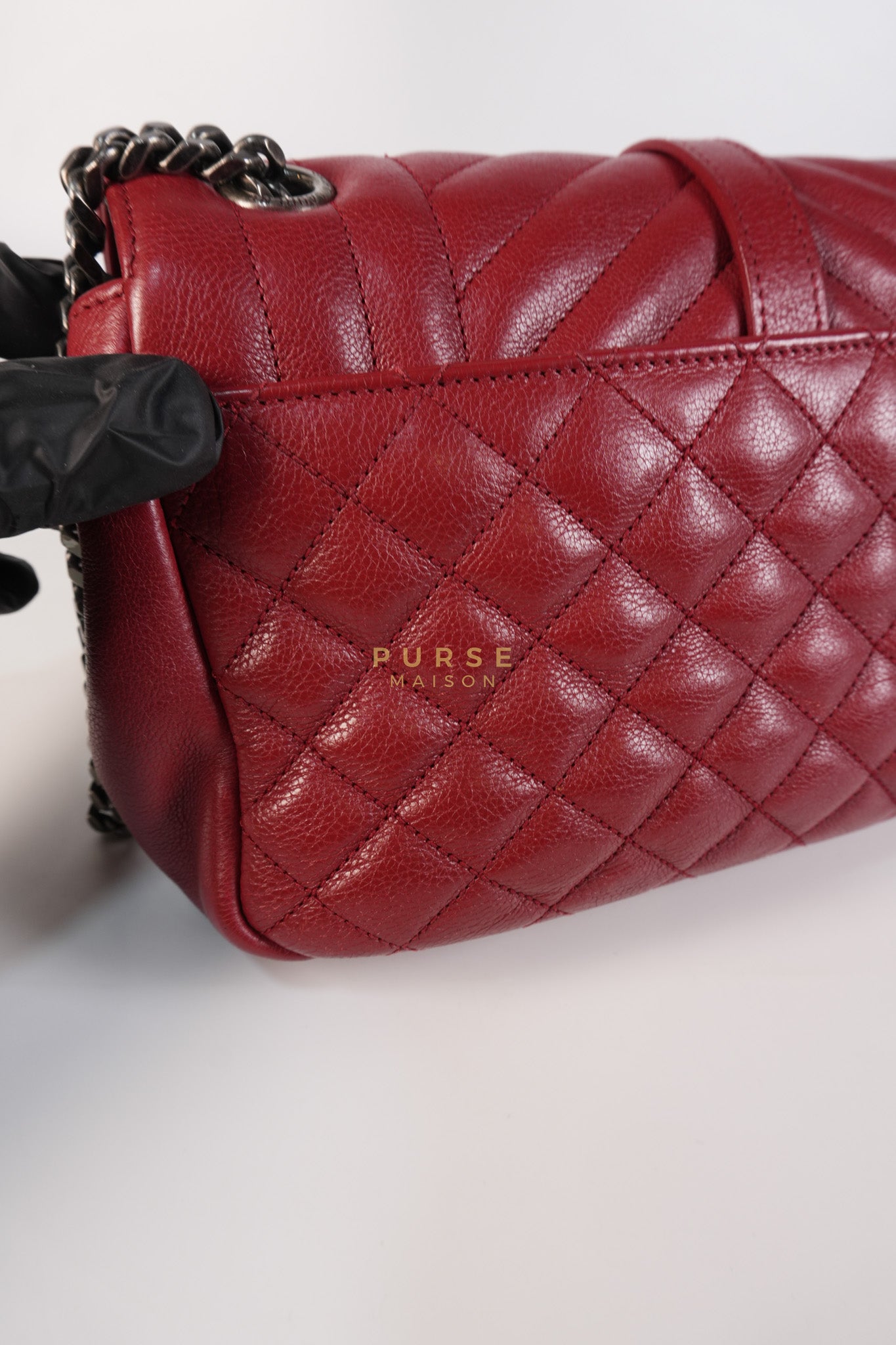 Soft Envelope Bag Medium in Red Sheepskin Tri-Quilt Monogram Leather | Purse Maison Luxury Bags Shop