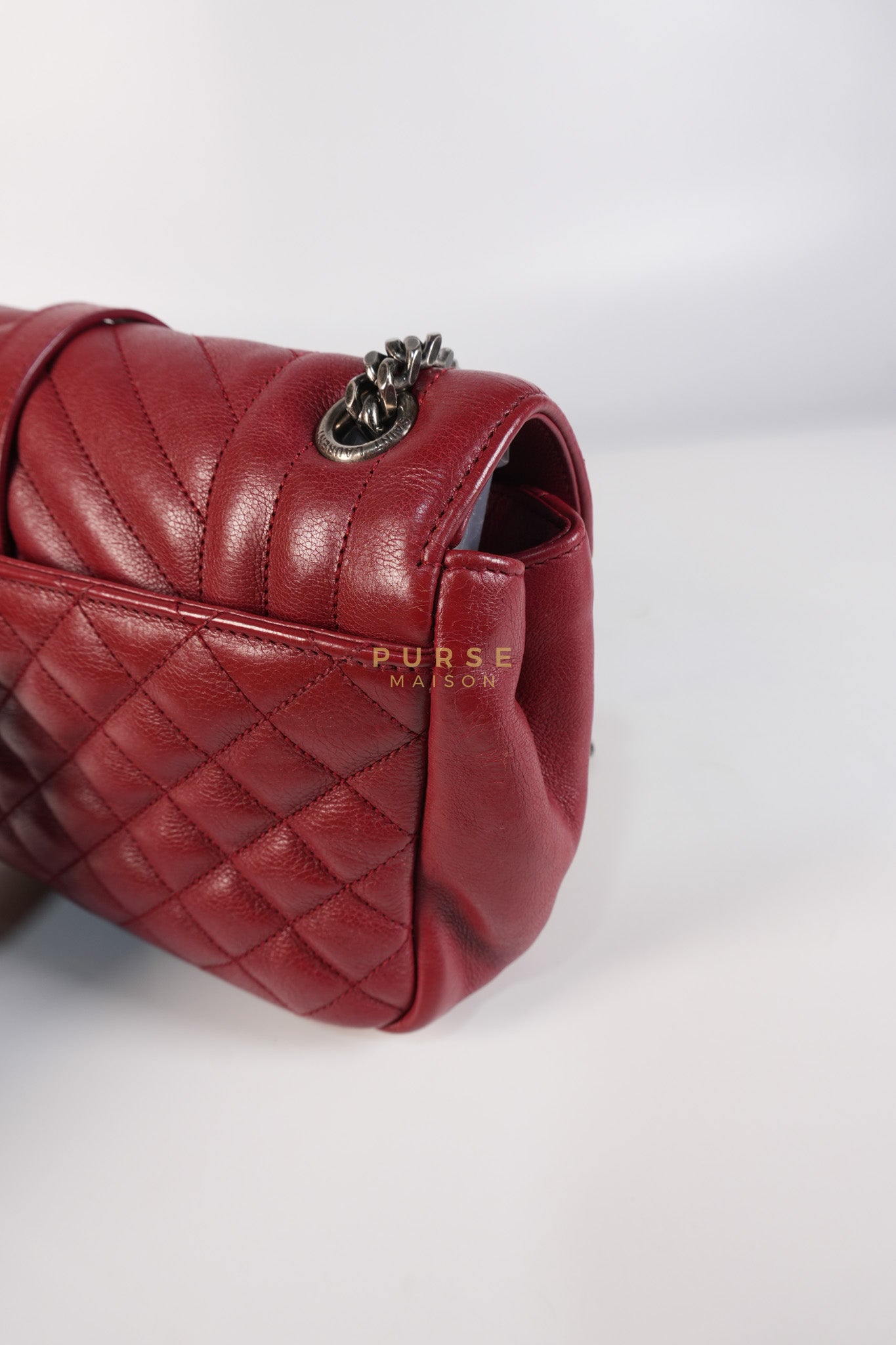 Soft Envelope Bag Medium in Red Sheepskin Tri-Quilt Monogram Leather | Purse Maison Luxury Bags Shop