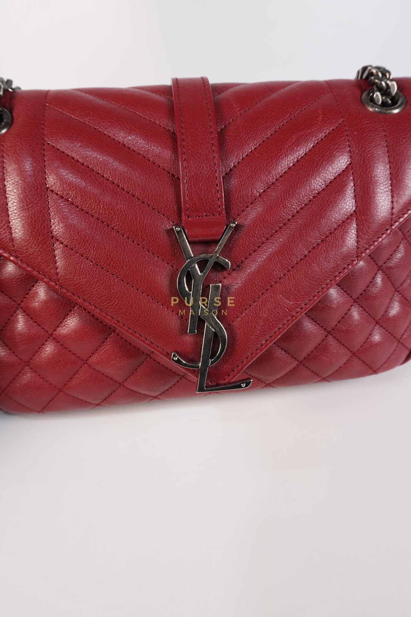Soft Envelope Bag Medium in Red Sheepskin Tri-Quilt Monogram Leather | Purse Maison Luxury Bags Shop