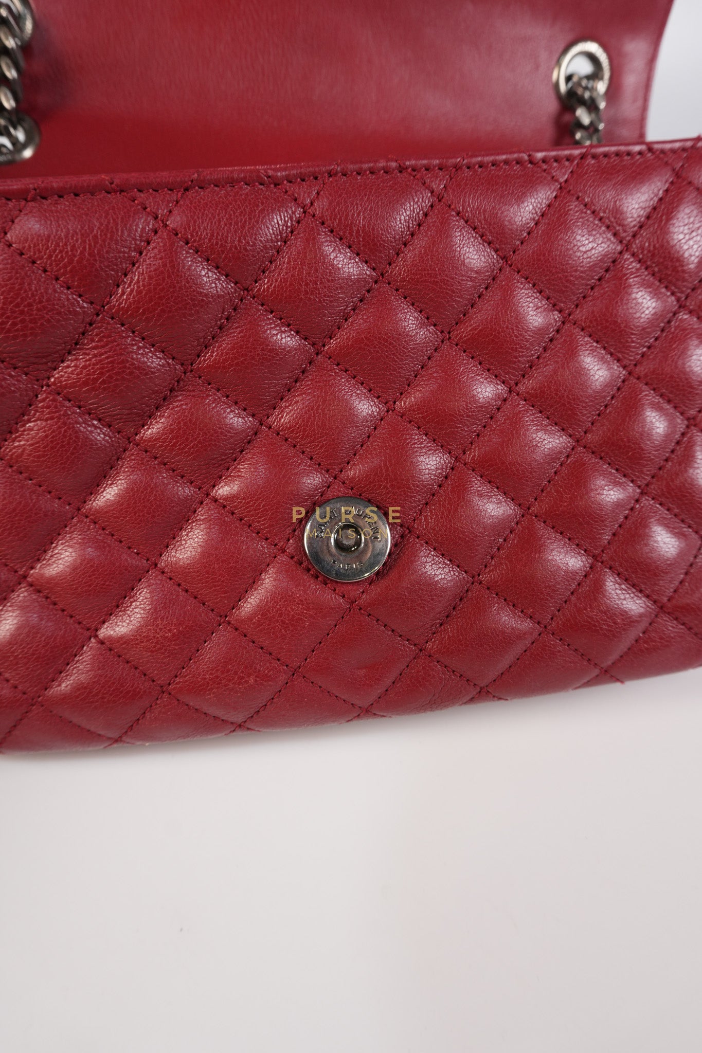Soft Envelope Bag Medium in Red Sheepskin Tri-Quilt Monogram Leather | Purse Maison Luxury Bags Shop