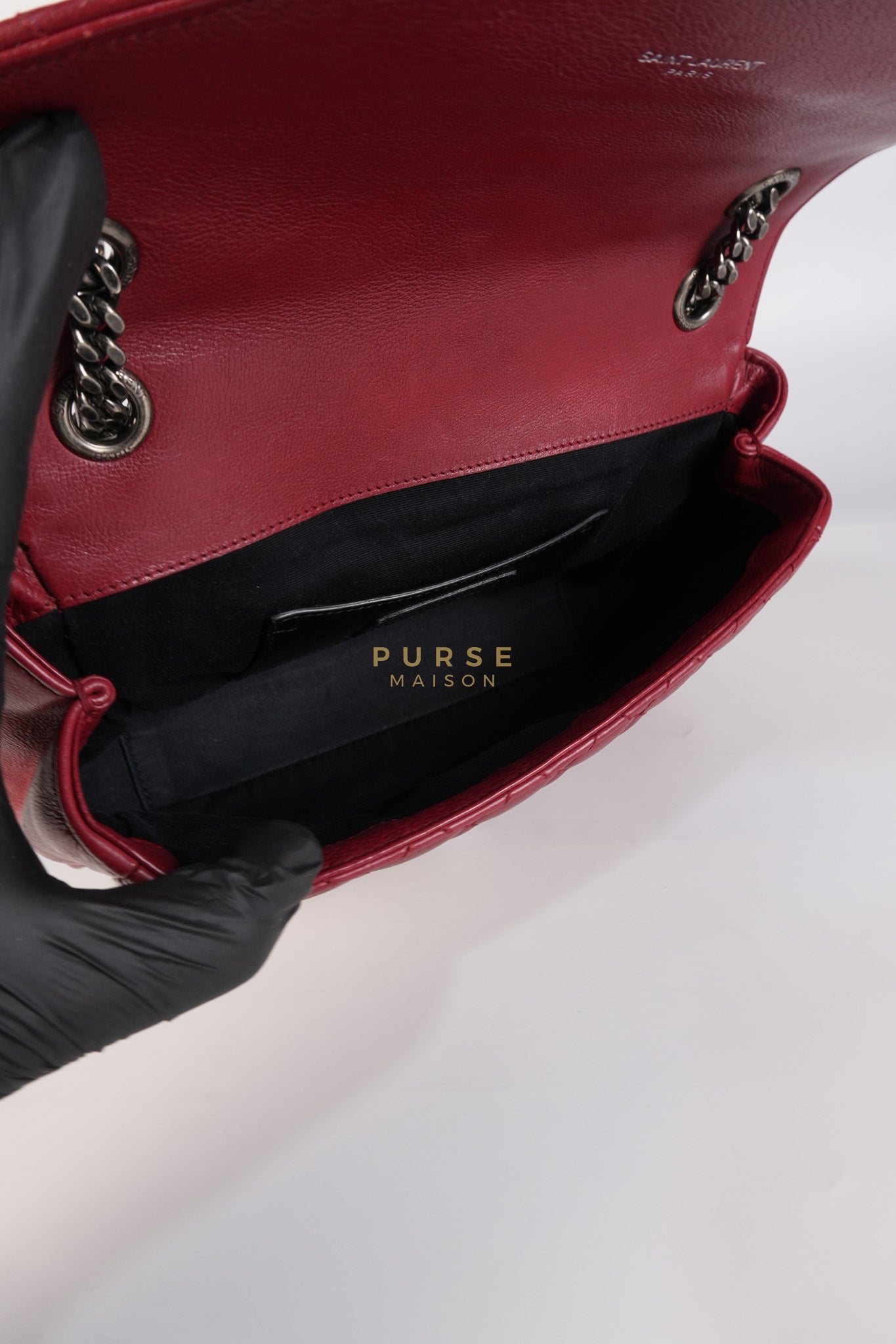 Soft Envelope Bag Medium in Red Sheepskin Tri-Quilt Monogram Leather | Purse Maison Luxury Bags Shop