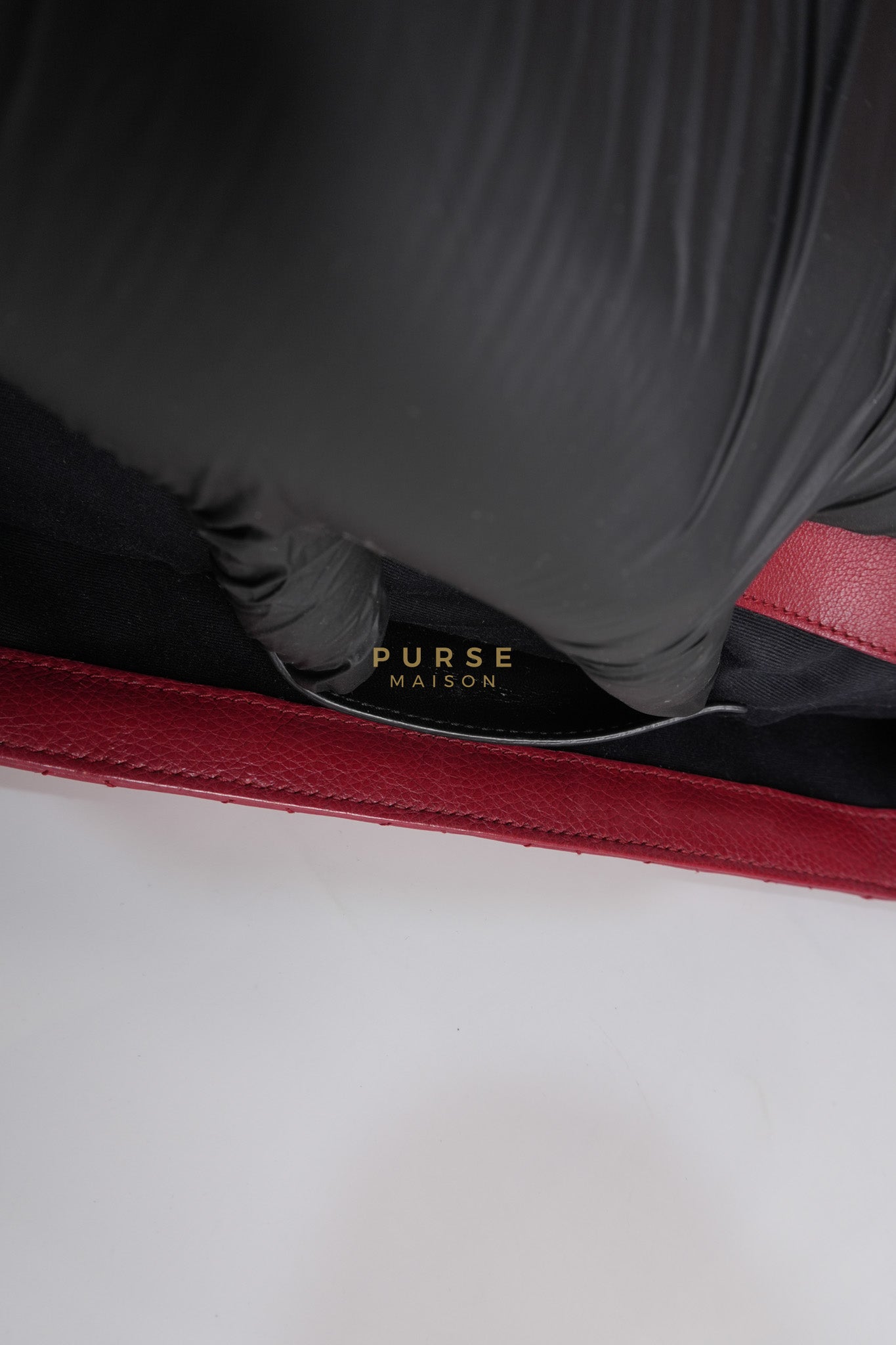 Soft Envelope Bag Medium in Red Sheepskin Tri-Quilt Monogram Leather | Purse Maison Luxury Bags Shop