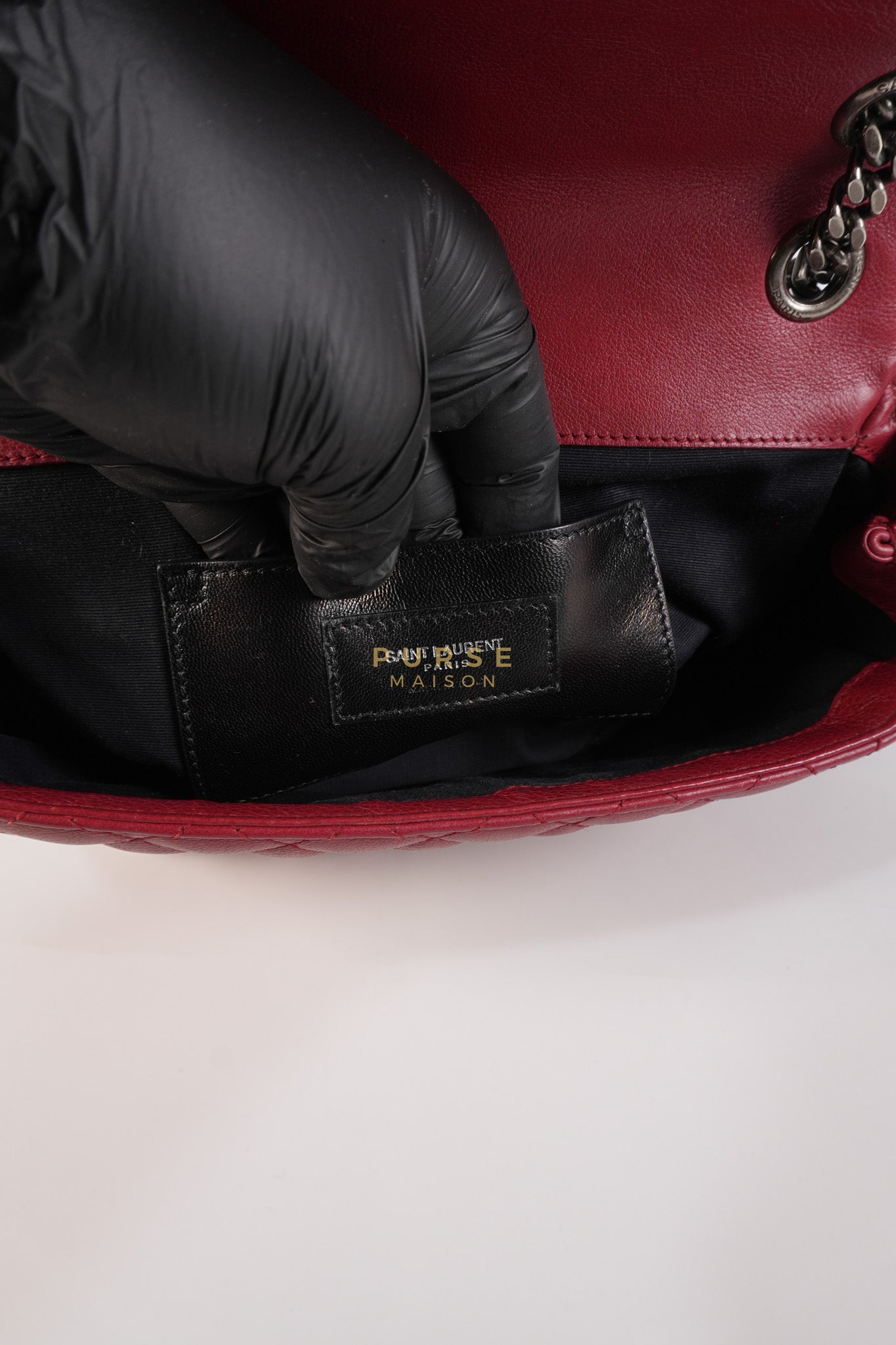Soft Envelope Bag Medium in Red Sheepskin Tri-Quilt Monogram Leather | Purse Maison Luxury Bags Shop