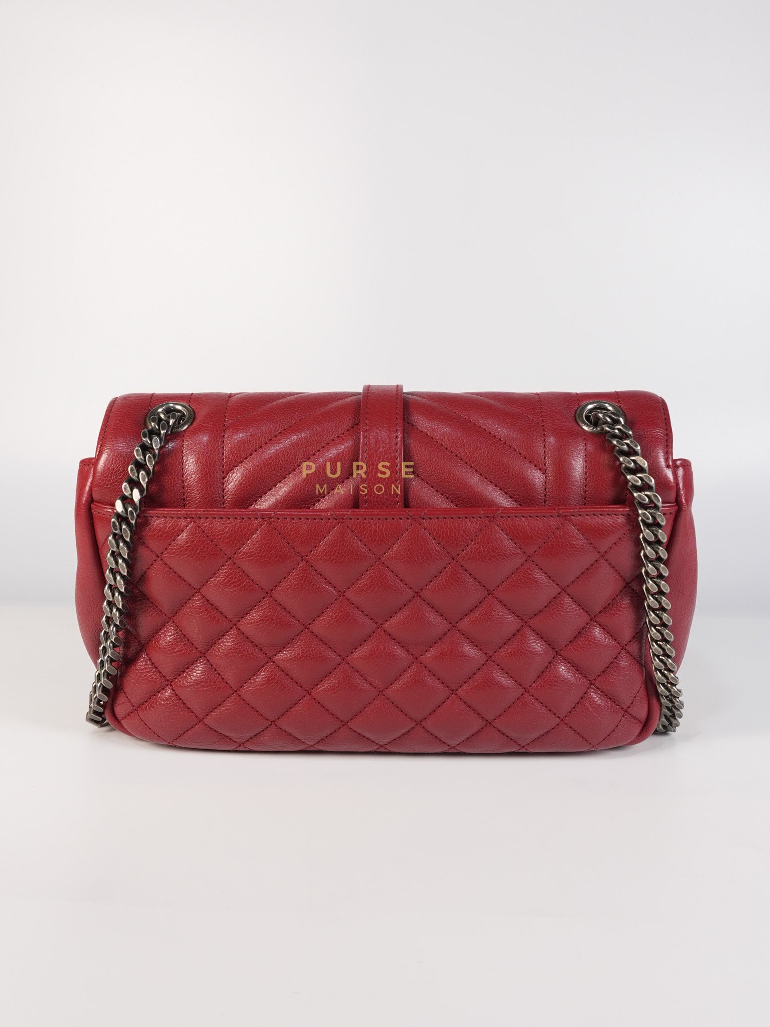 Soft Envelope Bag Medium in Red Sheepskin Tri-Quilt Monogram Leather | Purse Maison Luxury Bags Shop
