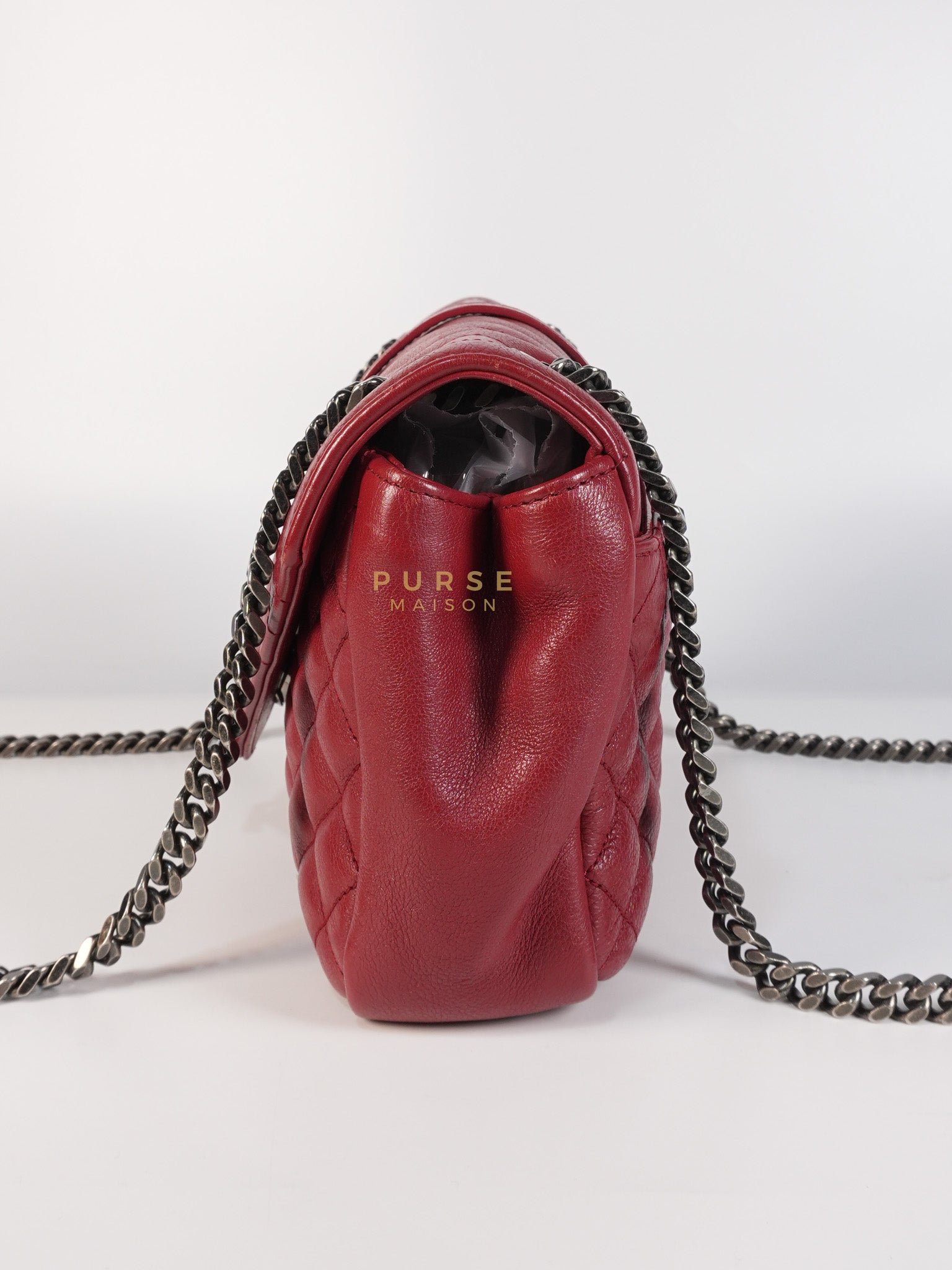 Soft Envelope Bag Medium in Red Sheepskin Tri-Quilt Monogram Leather | Purse Maison Luxury Bags Shop