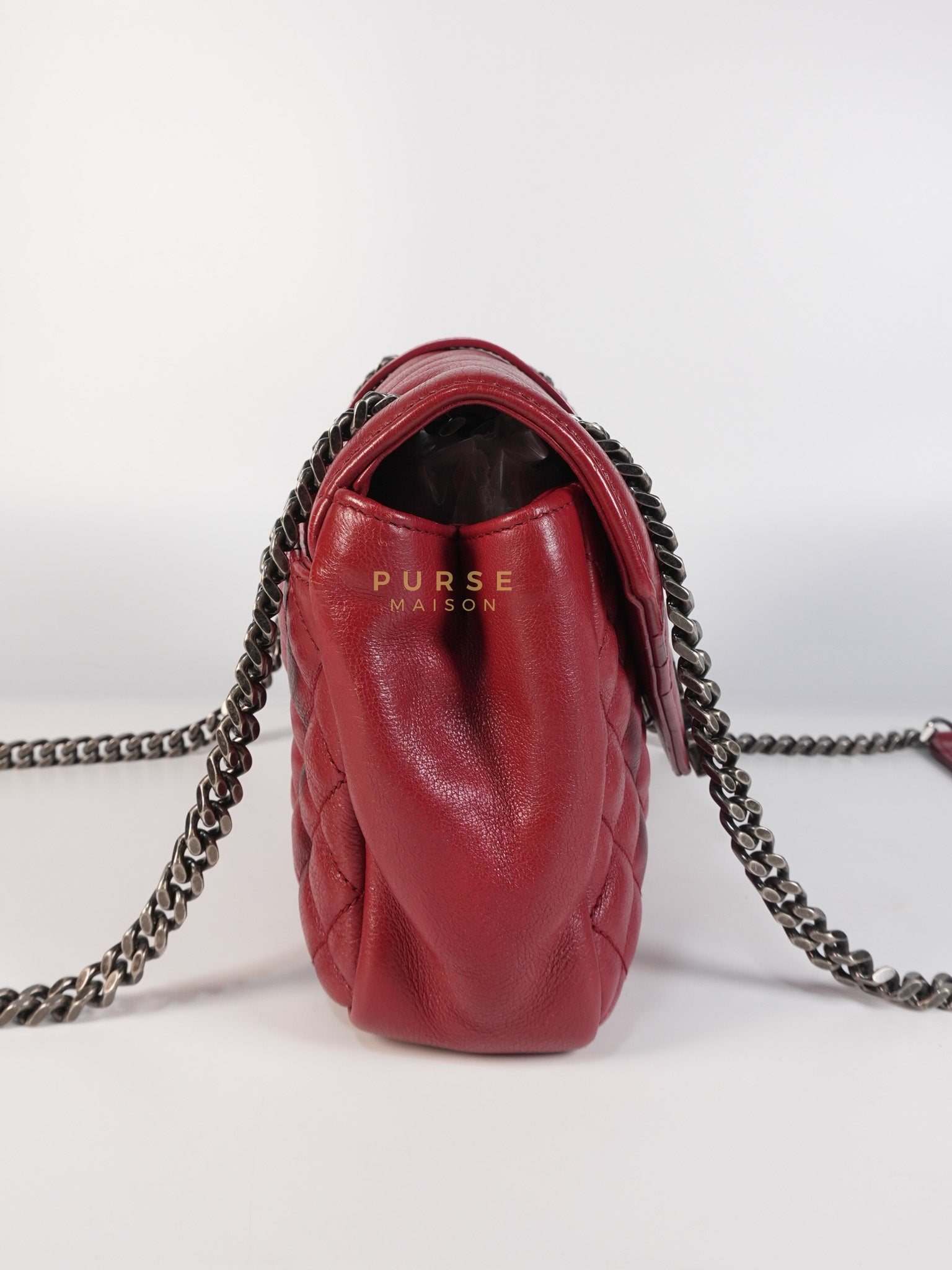Soft Envelope Bag Medium in Red Sheepskin Tri-Quilt Monogram Leather | Purse Maison Luxury Bags Shop