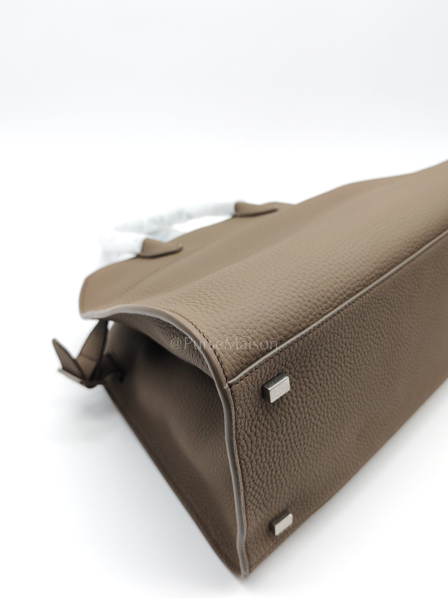 Soft Marguax 12 Matte Smoke Toupe Calfskin Leather | Purse Maison Luxury Bags Shop