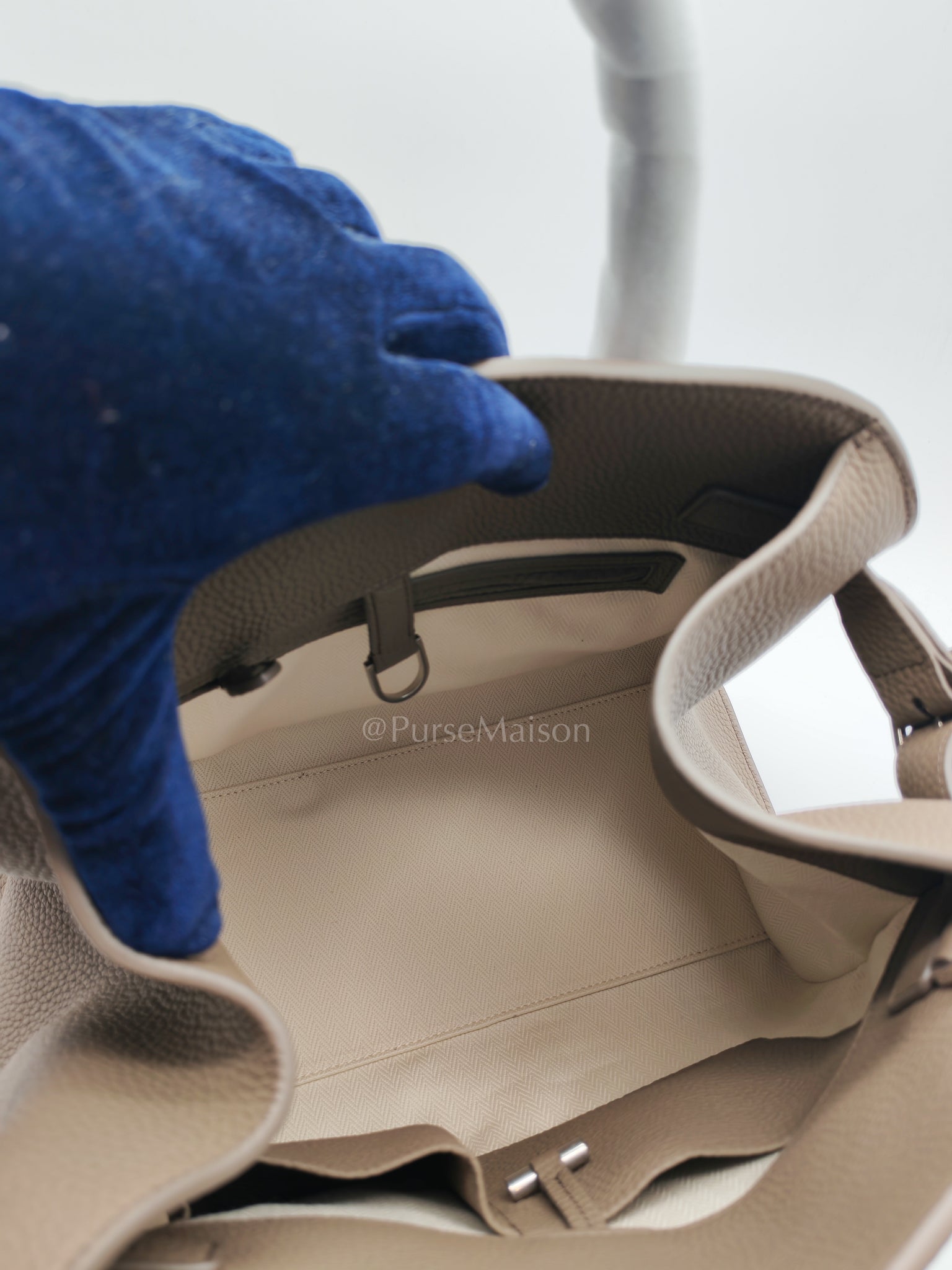 Soft Marguax 12 Matte Smoke Toupe Calfskin Leather | Purse Maison Luxury Bags Shop