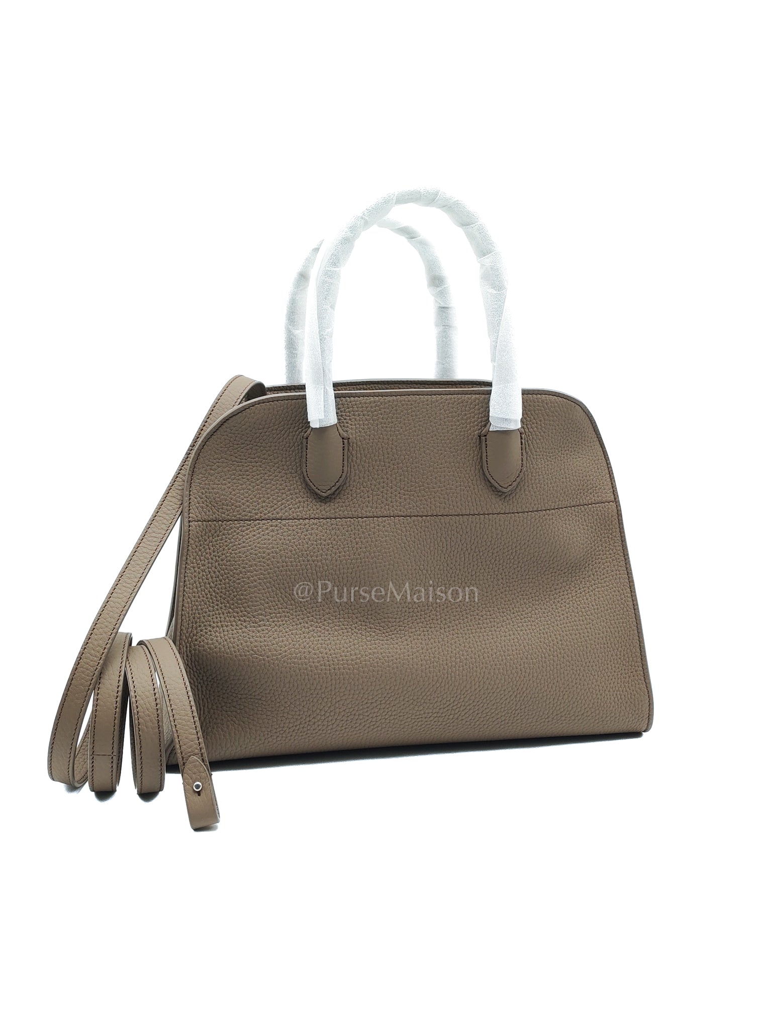 Soft Marguax 12 Matte Smoke Toupe Calfskin Leather | Purse Maison Luxury Bags Shop
