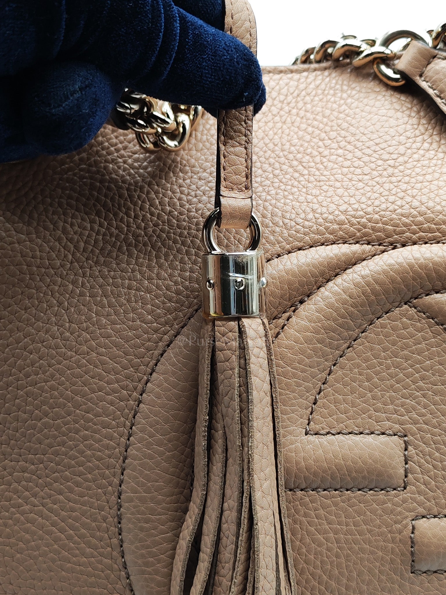 Soho in Beige Grained Calfskin Leather Totebag | Purse Maison Luxury Bags Shop