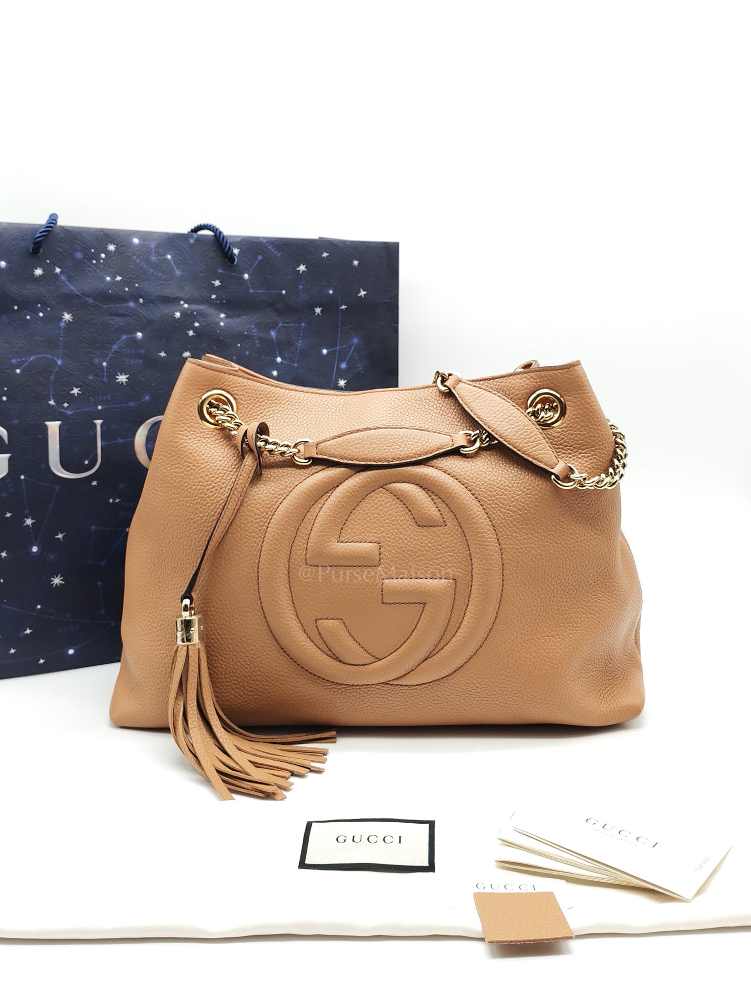 Soho in Beige Grained Calfskin Leather Totebag | Purse Maison Luxury Bags Shop