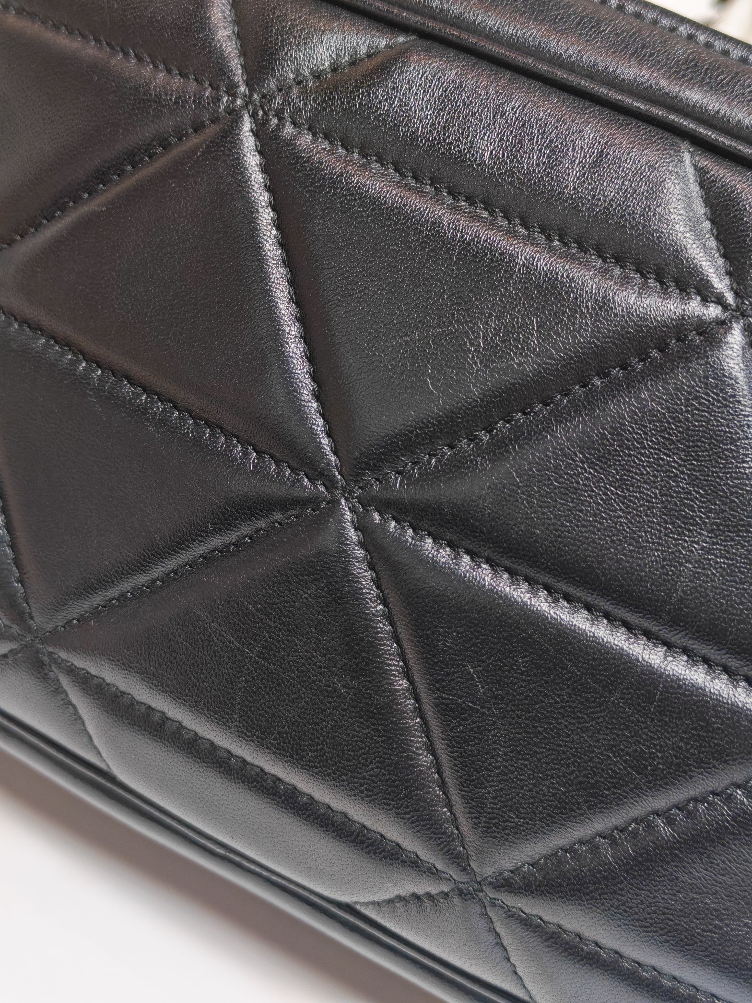 Spectrum Quilted in So Black Nappa Leather Camera Bag | Purse Maison Luxury Bags Shop