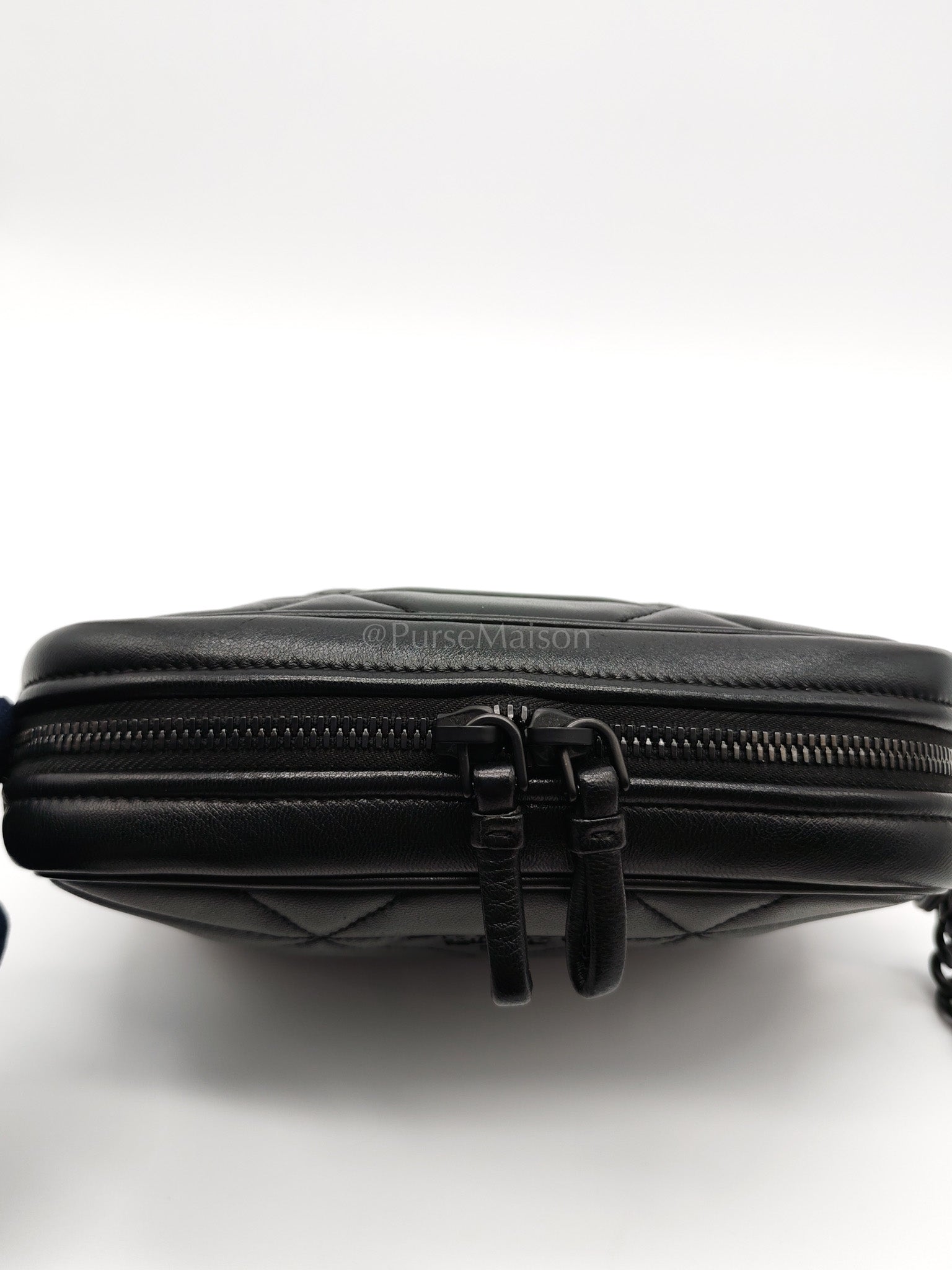 Spectrum Quilted in So Black Nappa Leather Camera Bag | Purse Maison Luxury Bags Shop