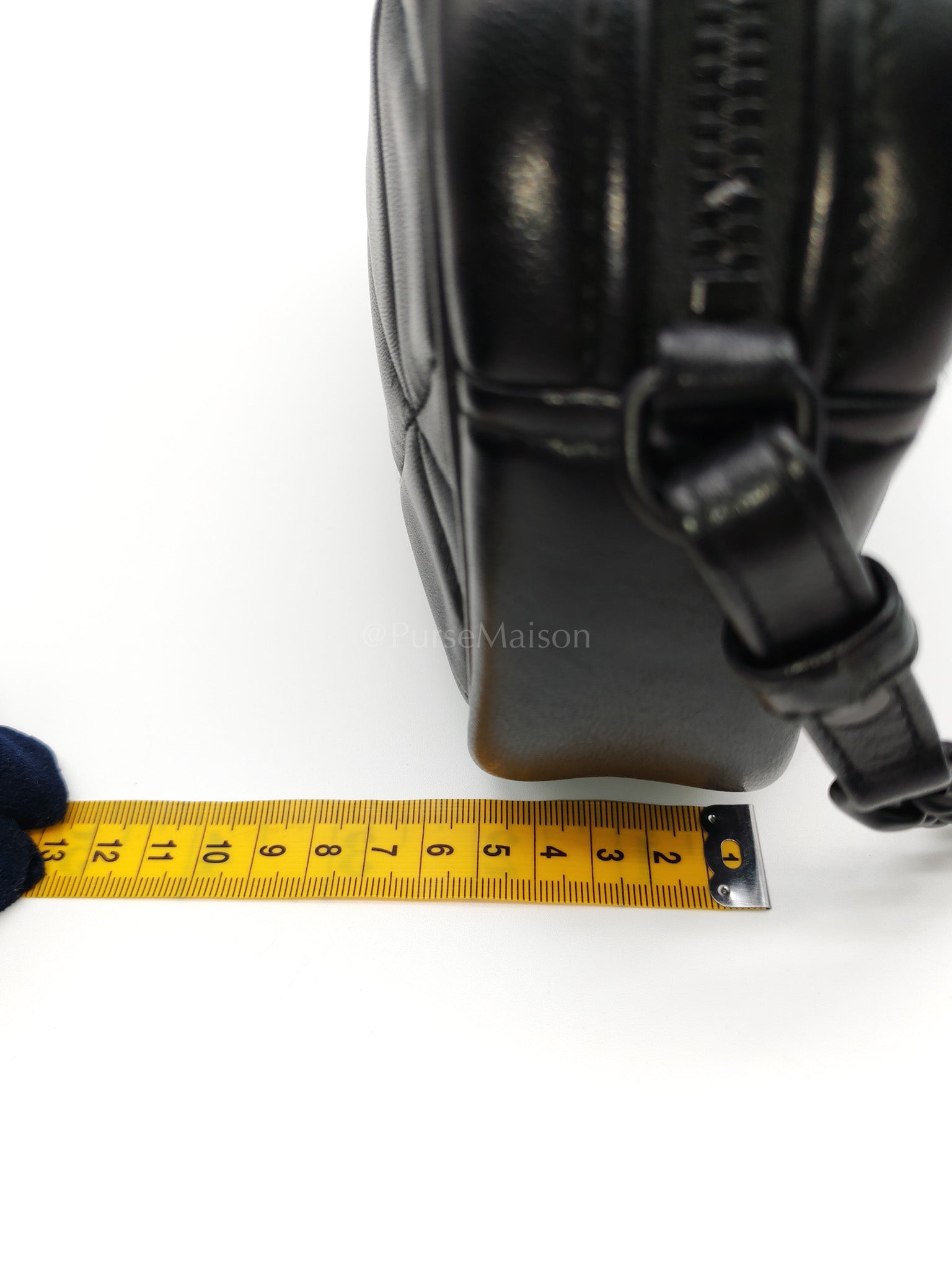 Spectrum Quilted in So Black Nappa Leather Camera Bag | Purse Maison Luxury Bags Shop