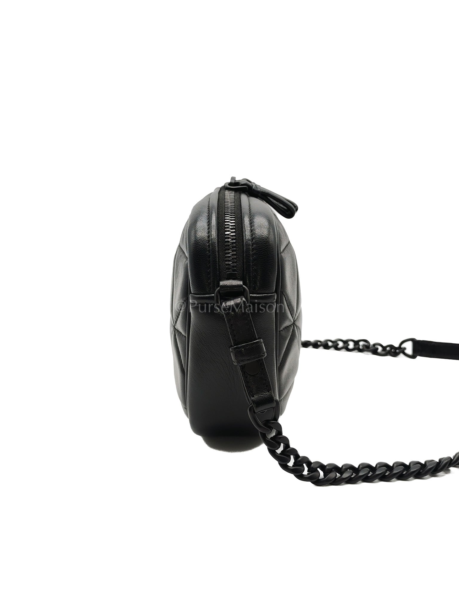 Spectrum Quilted in So Black Nappa Leather Camera Bag | Purse Maison Luxury Bags Shop