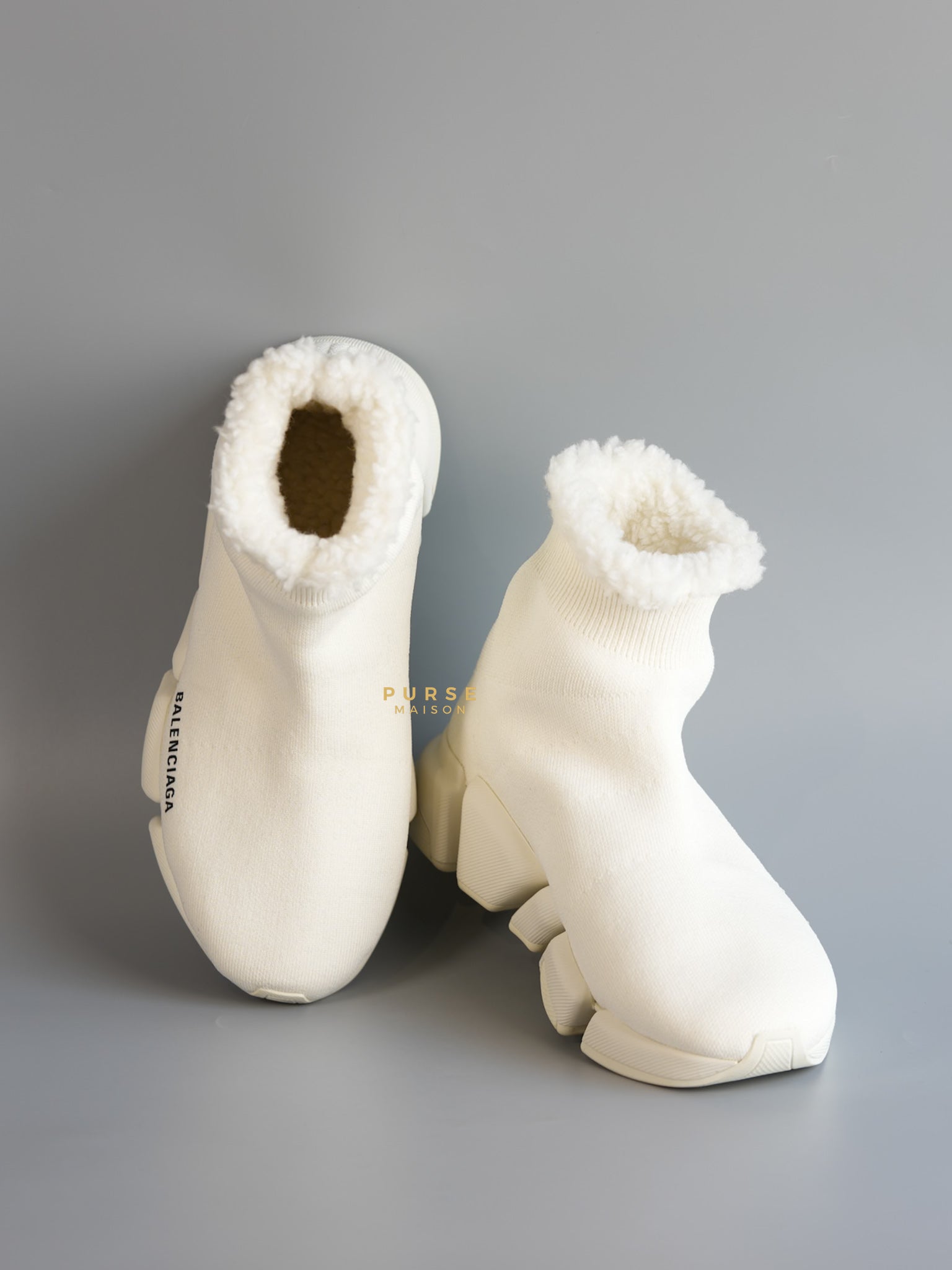 Speed 2.0 Faux Fur Sock Sneakers Size 38 EU (24cm) | Purse Maison Luxury Bags Shop