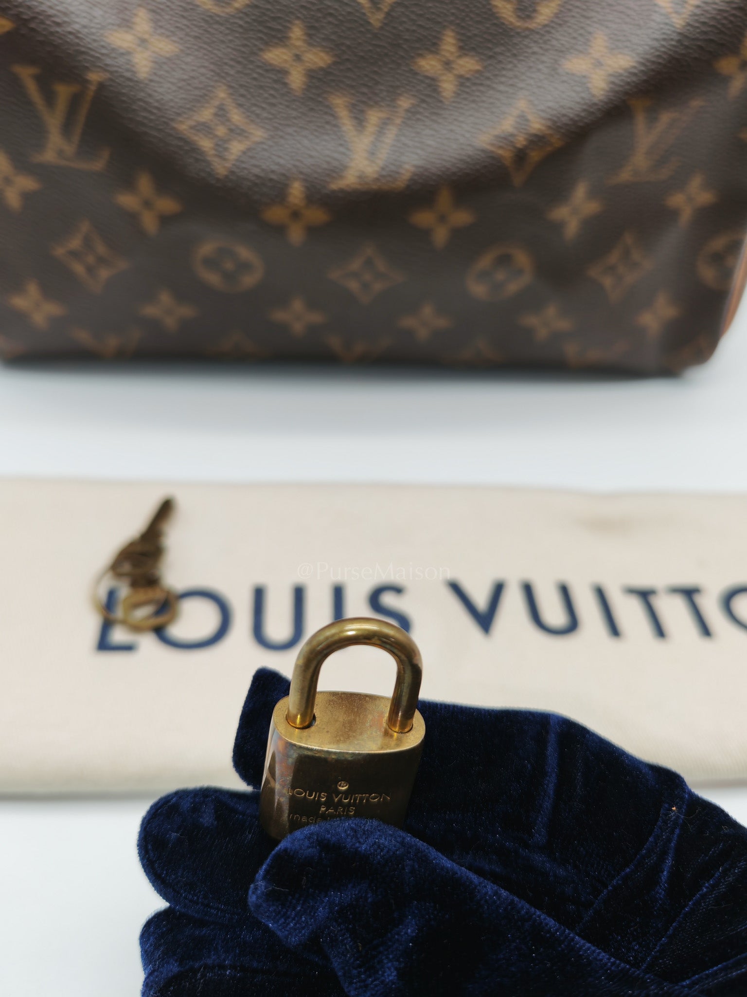 Speedy 25 Bag in Monogram Canvas & Aged Gold Hardware (Datecode: SP0052) | Purse Maison Luxury Bags Shop
