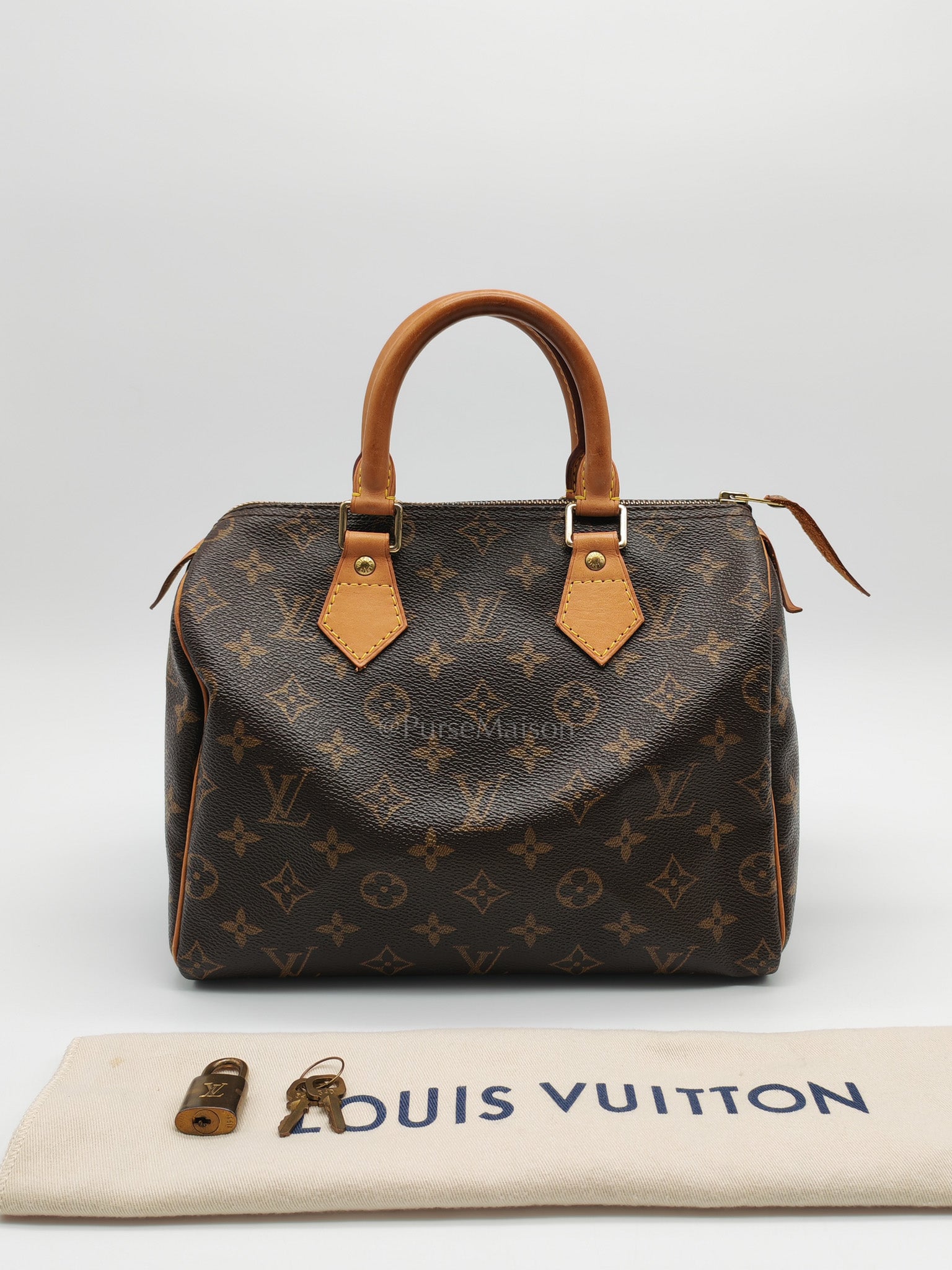 Speedy 25 Bag in Monogram Canvas & Aged Gold Hardware (Datecode: SP0052) | Purse Maison Luxury Bags Shop