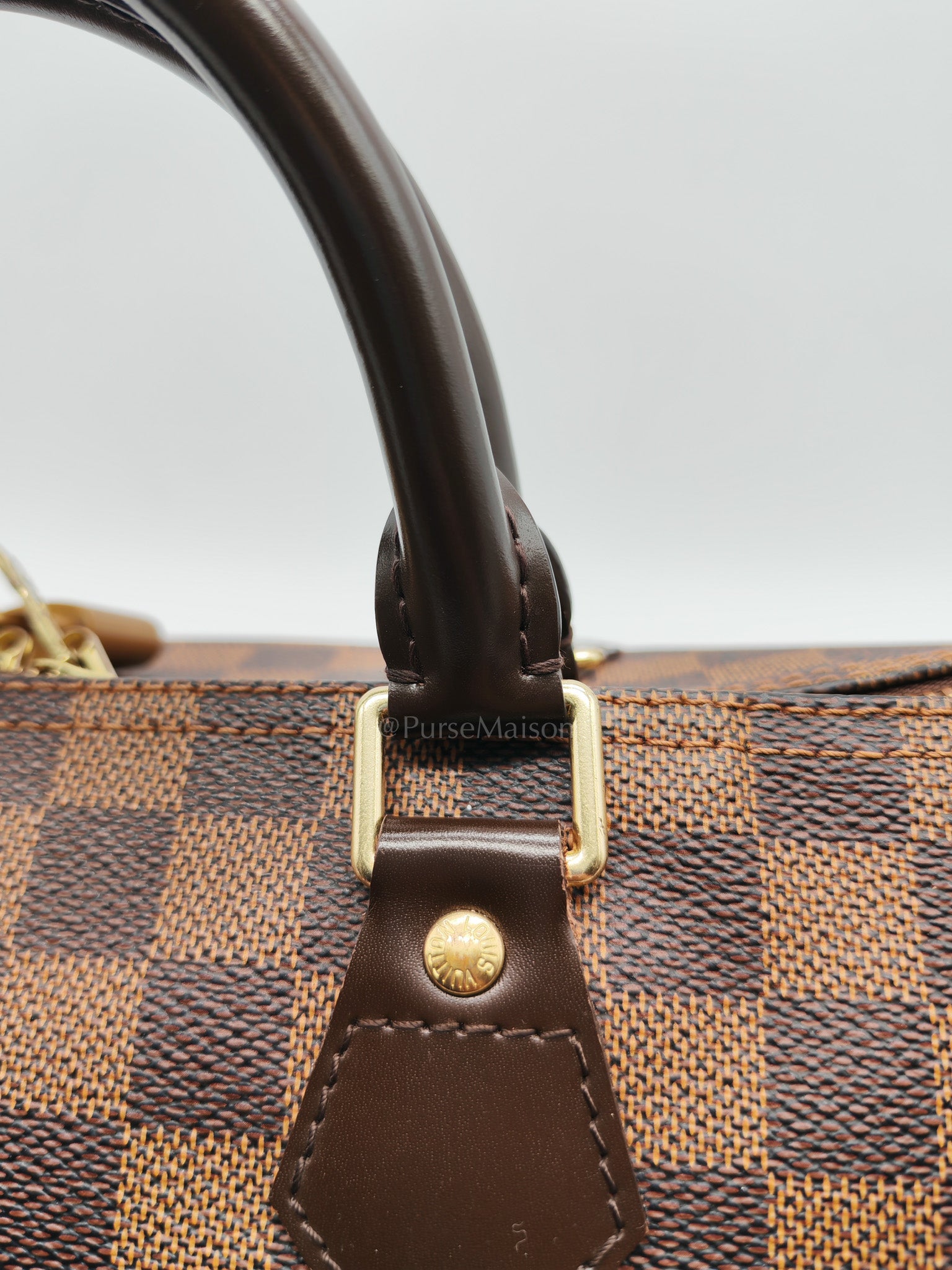 Speedy 30 Bandoullier in Damier Ebene Canvas & Gold Hardware (Datecode: CT0134) | Purse Maison Luxury Bags Shop