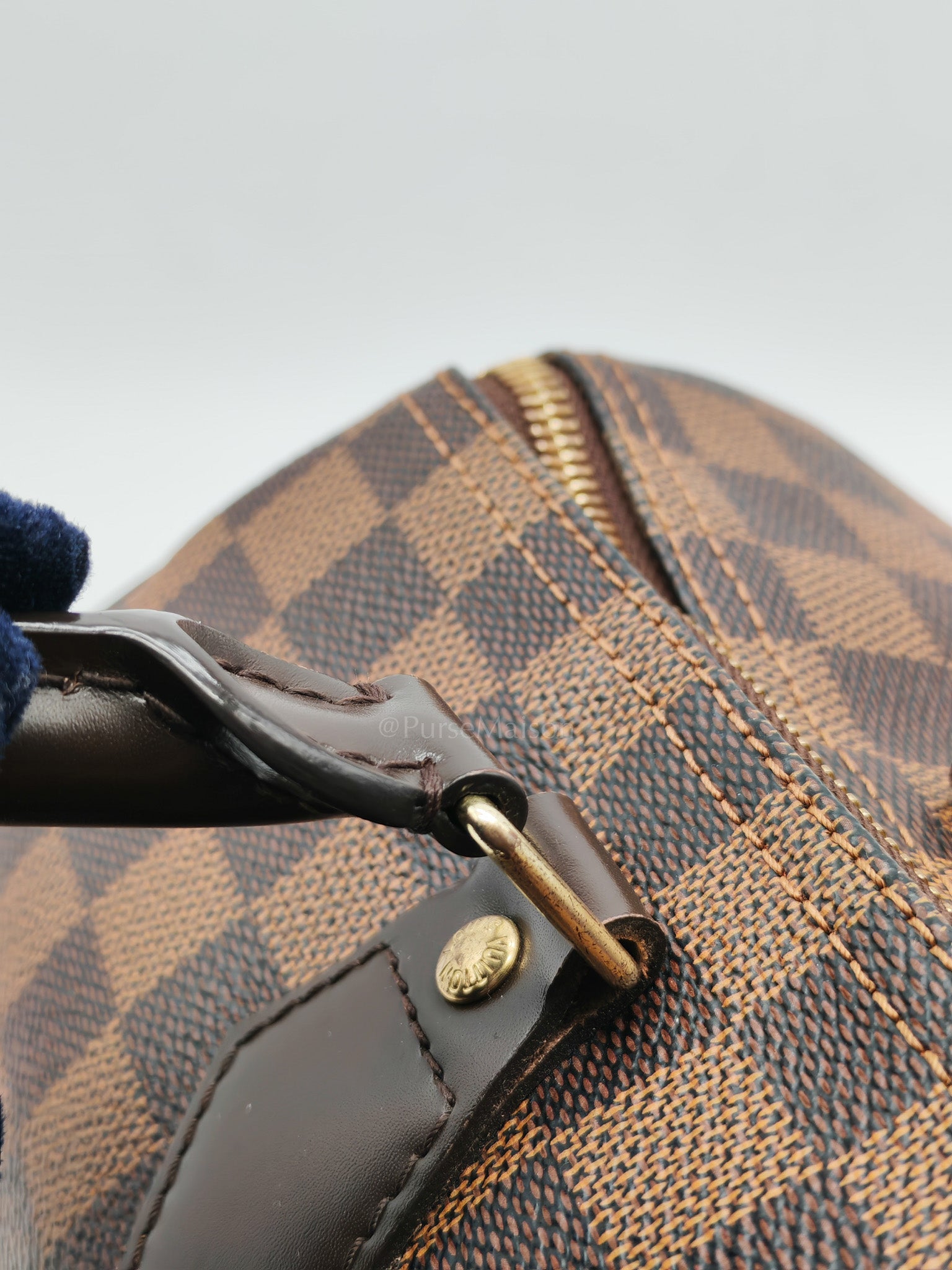 Speedy 30 Bandoullier in Damier Ebene Canvas & Gold Hardware (Datecode: CT0134) | Purse Maison Luxury Bags Shop