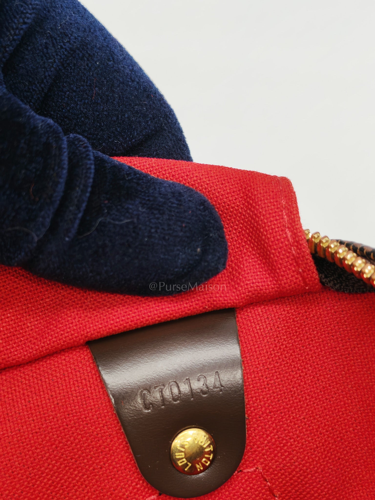 Speedy 30 Bandoullier in Damier Ebene Canvas & Gold Hardware (Datecode: CT0134) | Purse Maison Luxury Bags Shop