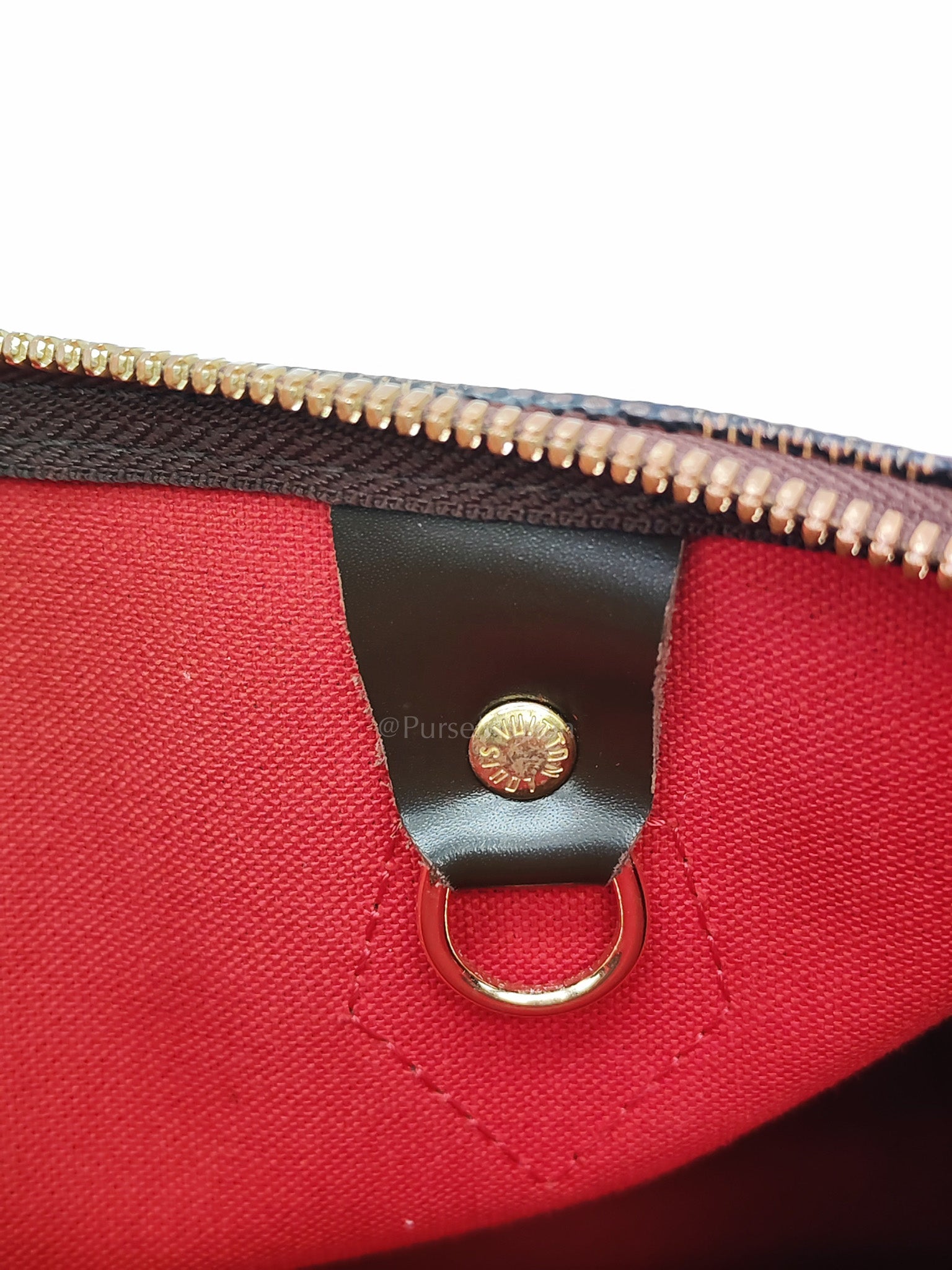 Speedy 30 Bandoullier in Damier Ebene Canvas & Gold Hardware (Datecode: CT0134) | Purse Maison Luxury Bags Shop