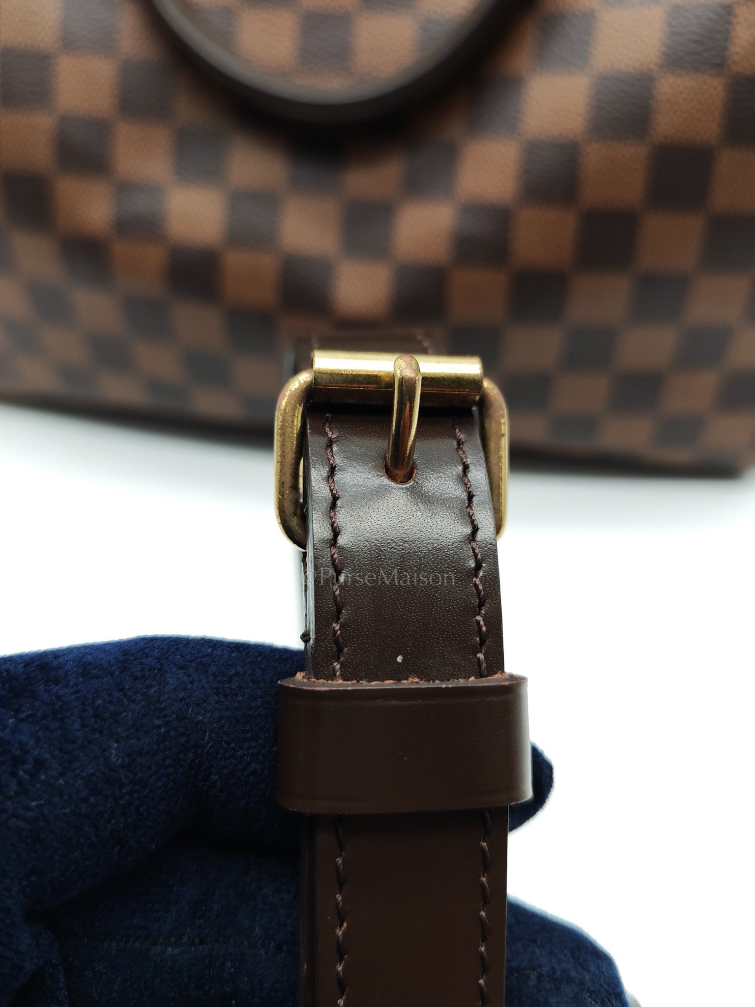 Speedy 30 Bandoullier in Damier Ebene Canvas & Gold Hardware (Datecode: CT0134) | Purse Maison Luxury Bags Shop